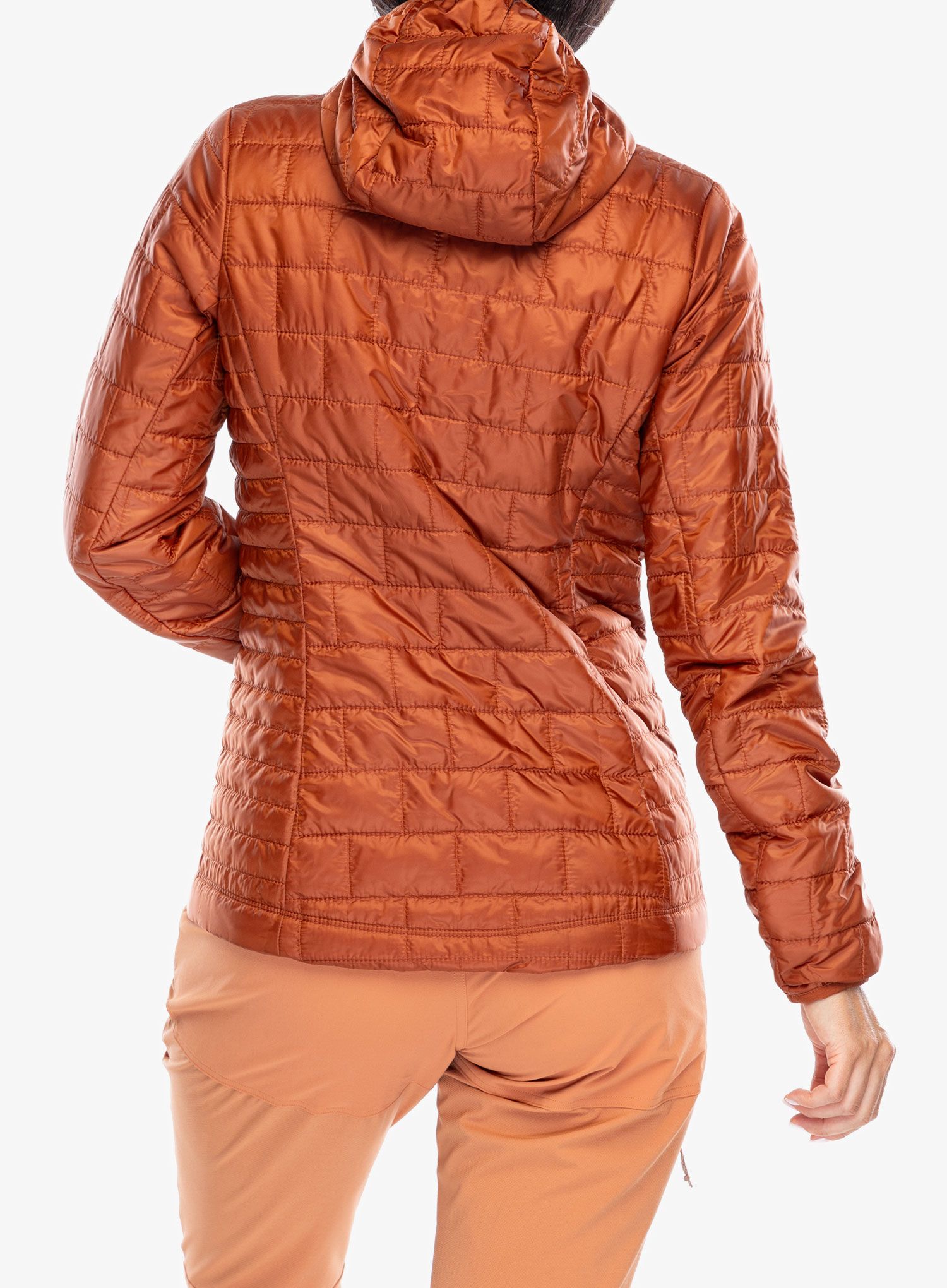Jakna s postavom ženska Patagonia Nano Puff Hoody - burnished red
