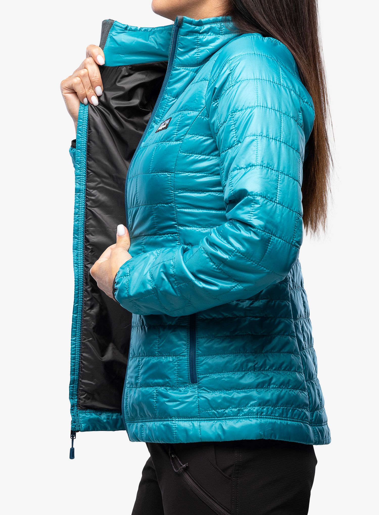 Jakna s postavom ženska Patagonia Nano Puff Jacket - belay blue