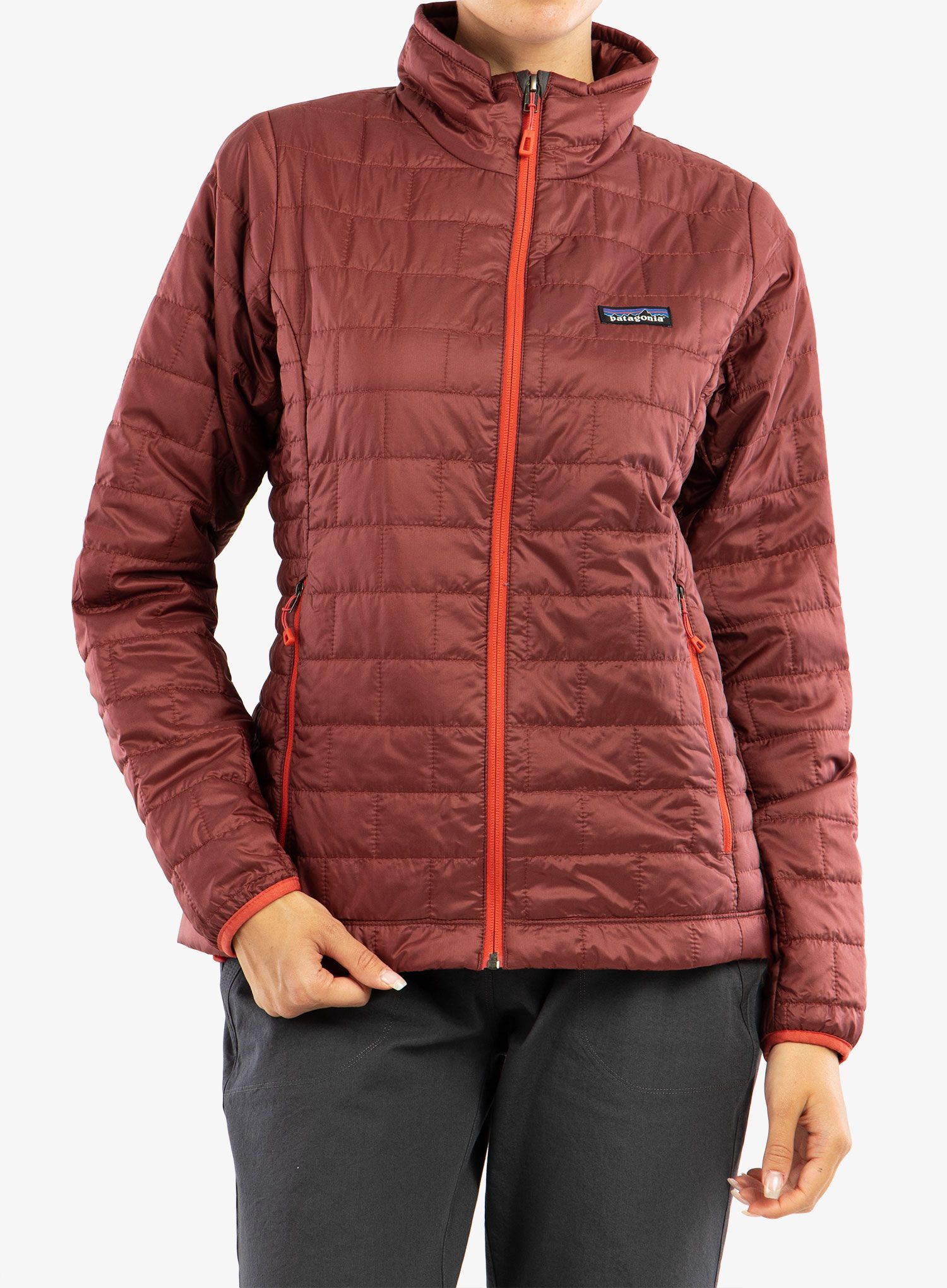 Jakna s postavom ženska Patagonia Nano Puff Jacket - sequoia red