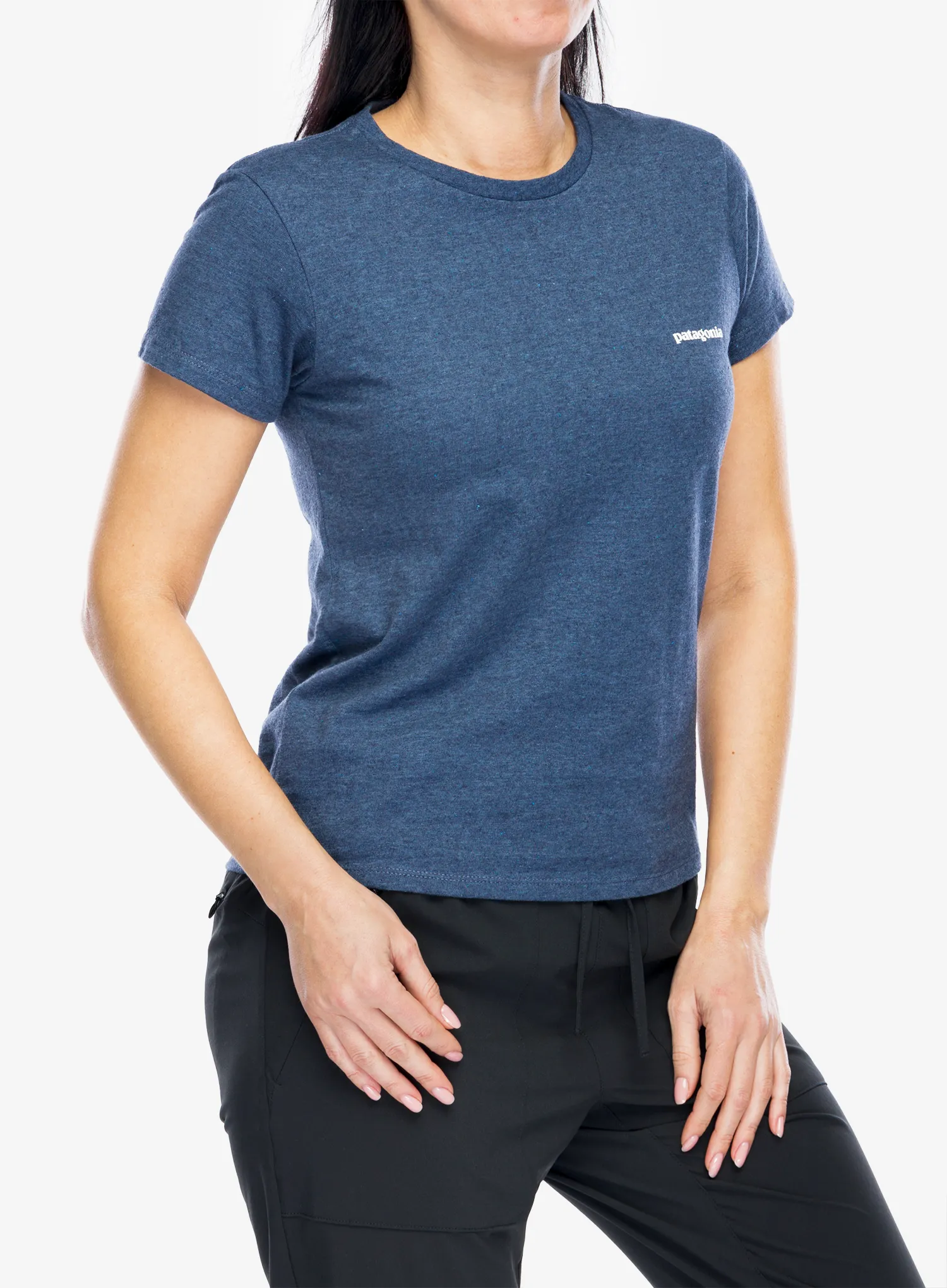 Ženska pamučna majica Patagonia P-6 Logo Responsibili-Tee - utility blue