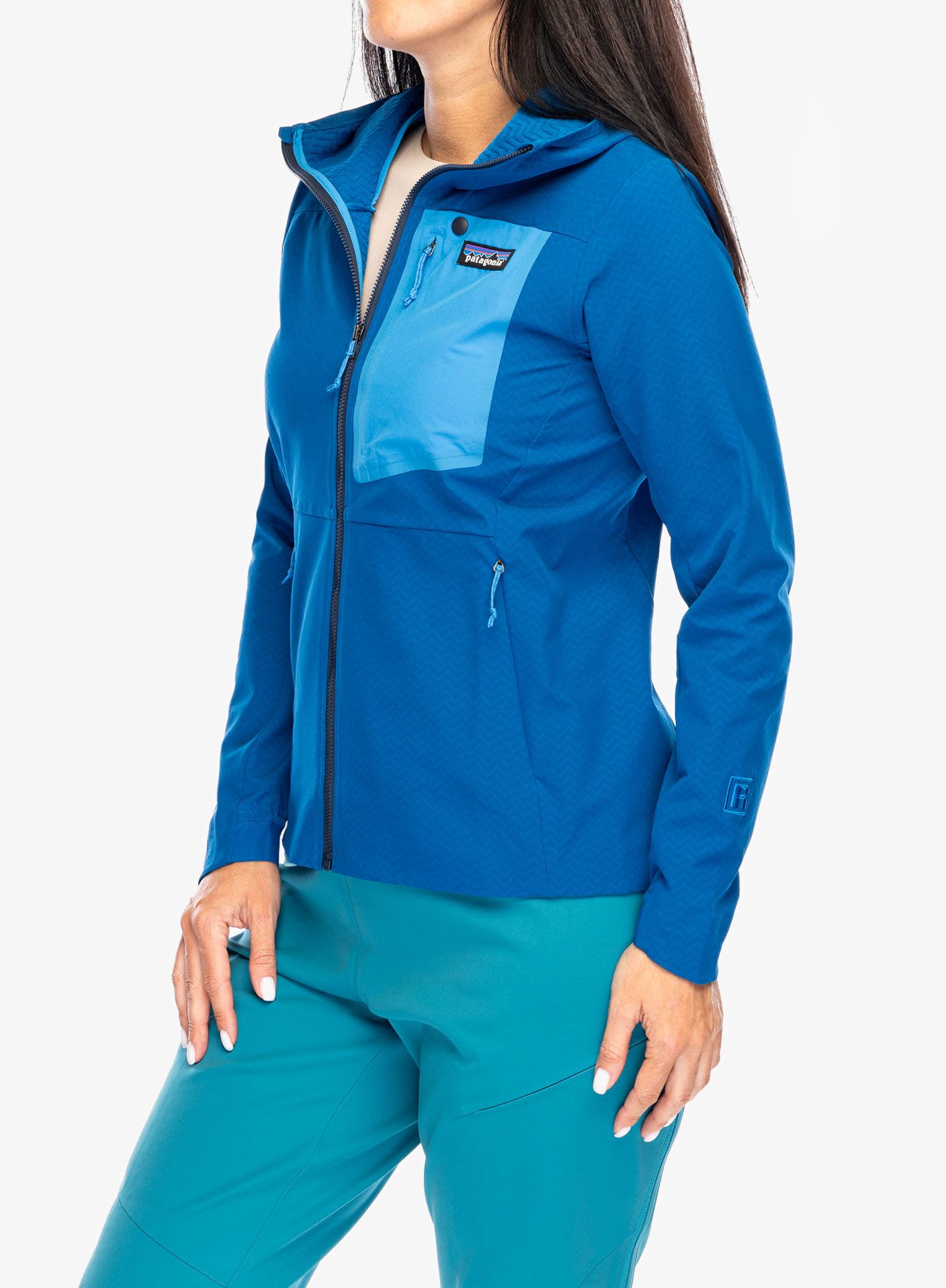 Ženska jakna Patagonia R1 CrossStrata Hoody - endles blue