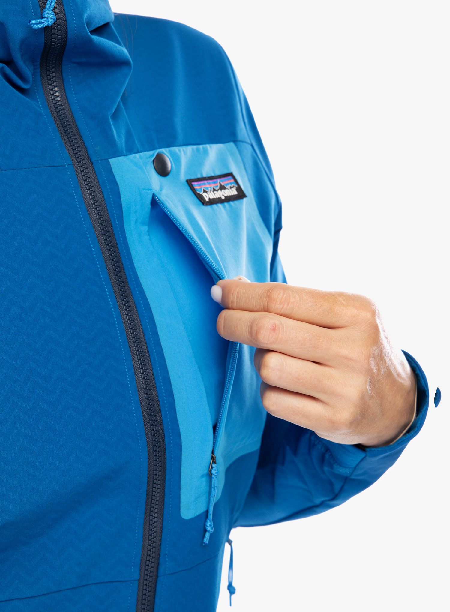 Ženska jakna Patagonia R1 CrossStrata Hoody - endles blue
