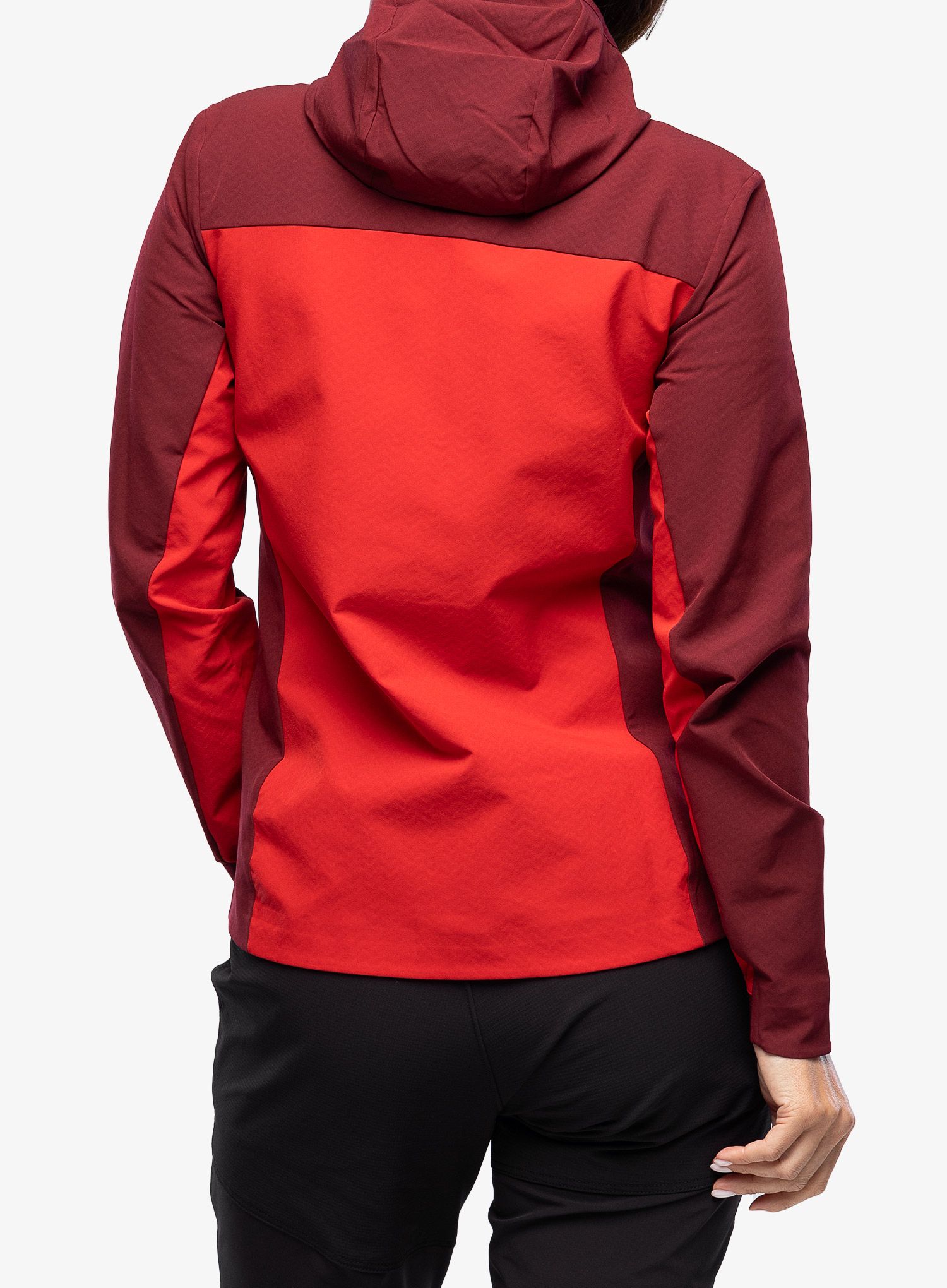 Ženska jakna Patagonia R1 CrossStrata Hoody - touring red