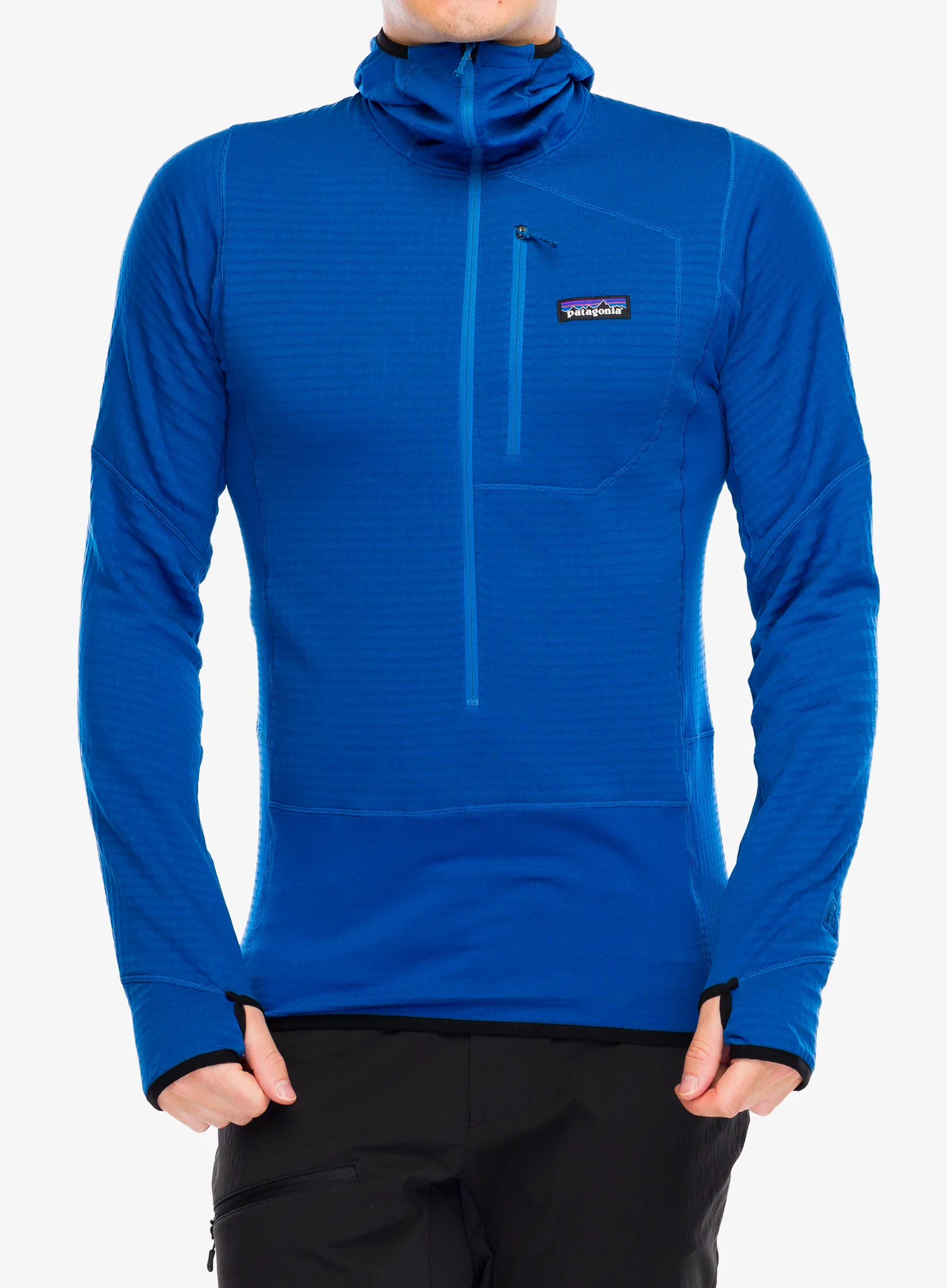 Majica s kapuljačom Patagonia R1 Pullover Hoody - endles blue