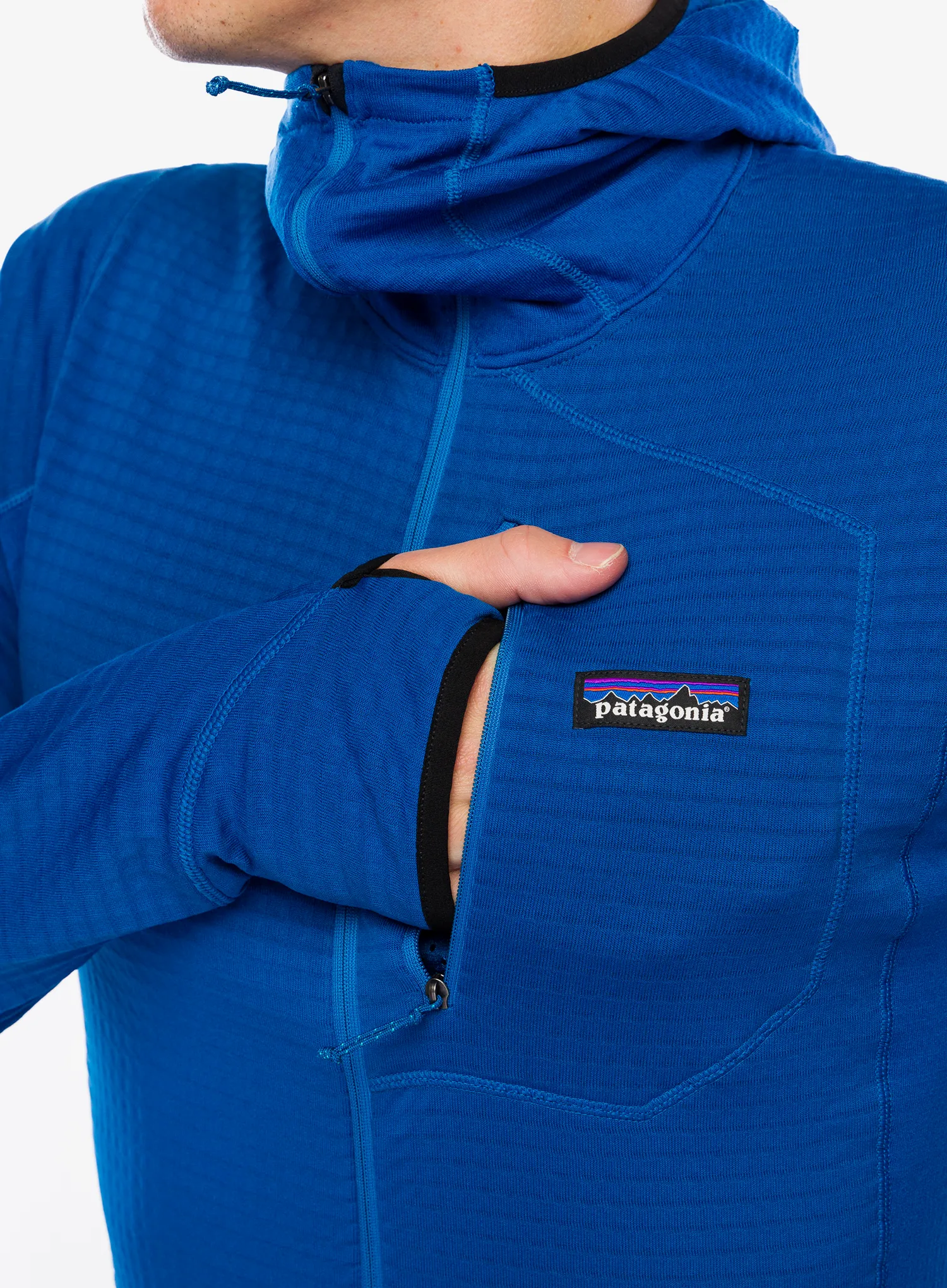 Majica s kapuljačom Patagonia R1 Pullover Hoody - endles blue
