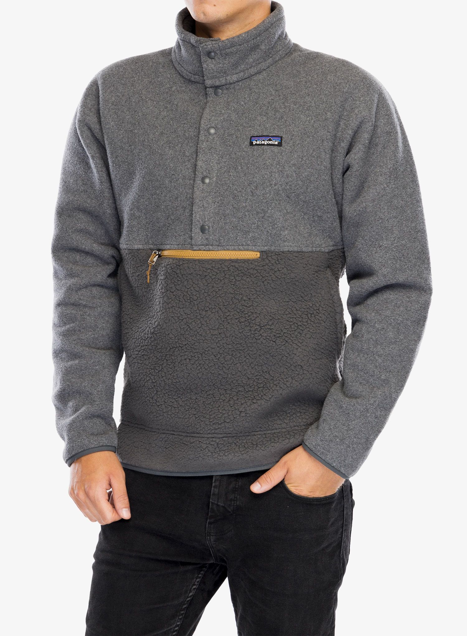 Jakna od flisa Patagonia Retro Pile 1/2 Snap Pullover - forge grey