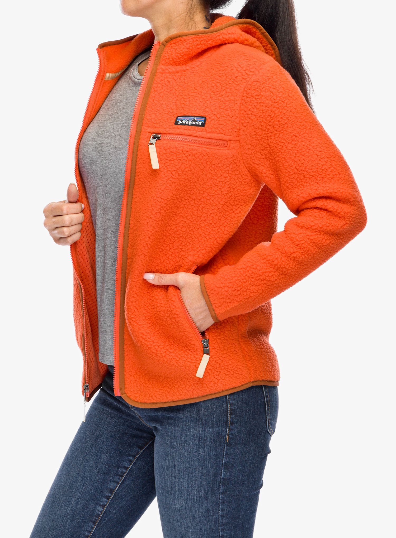 Ženska jakna od flisa Patagonia Retro Pile Hoody - madder red