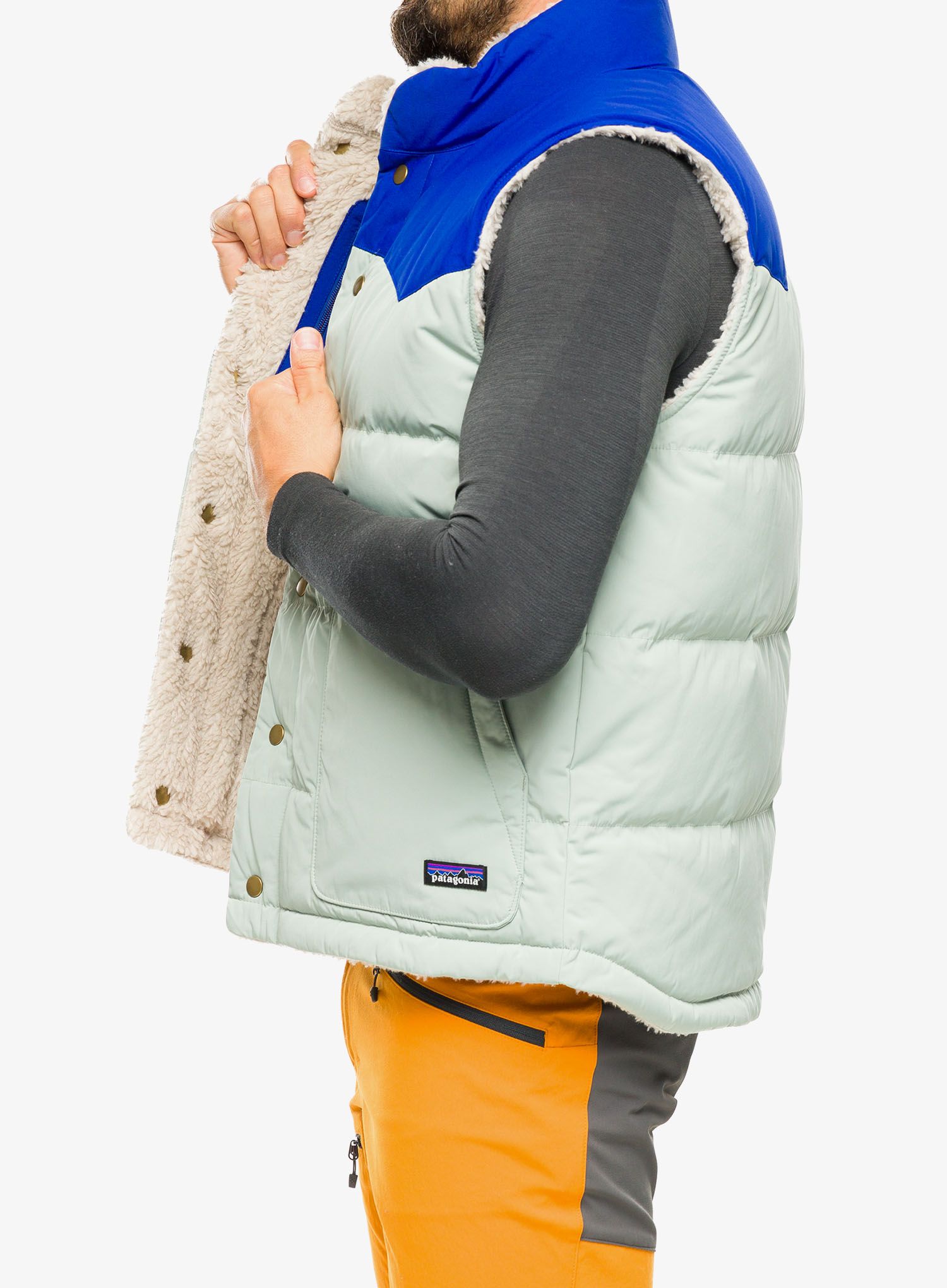 Prsluk Patagonia Reversible Bivy Down Vest - sleet green