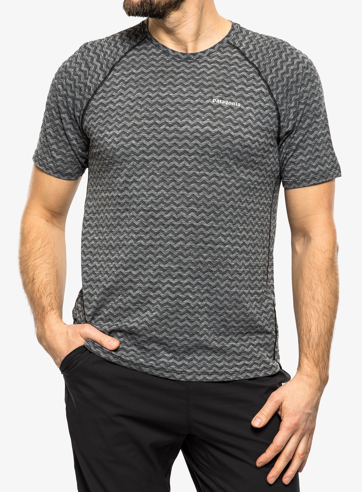 Majica za trčanje Patagonia Ridge Flow Shirt - black