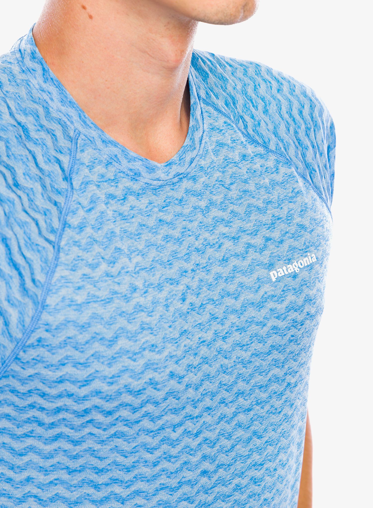 Majica za trčanje Patagonia Ridge Flow Shirt - vessel blue