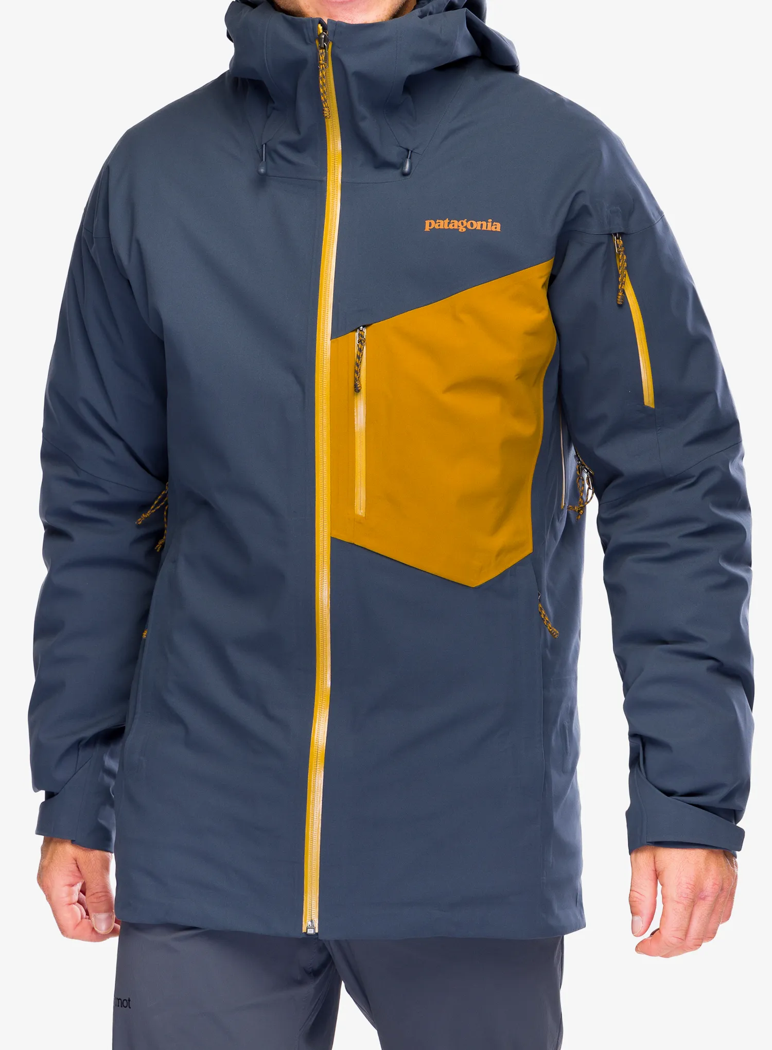 Jakna za turno skijanje Patagonia SnowDrifter Jacket - smolder blu/raptor brown black