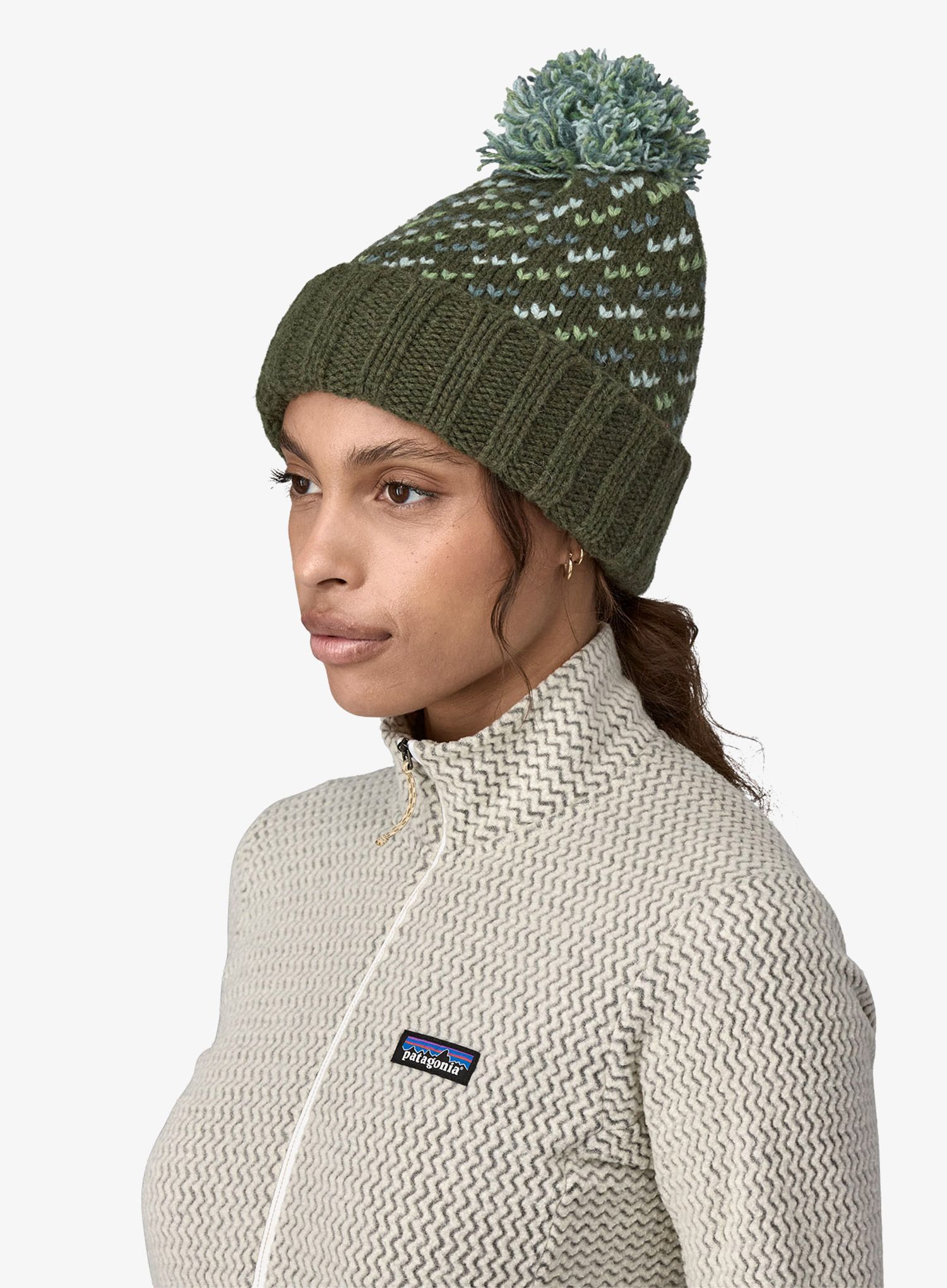 Zimska kapa Patagonia Snowbelle Beanie - fisher stich pine needle green