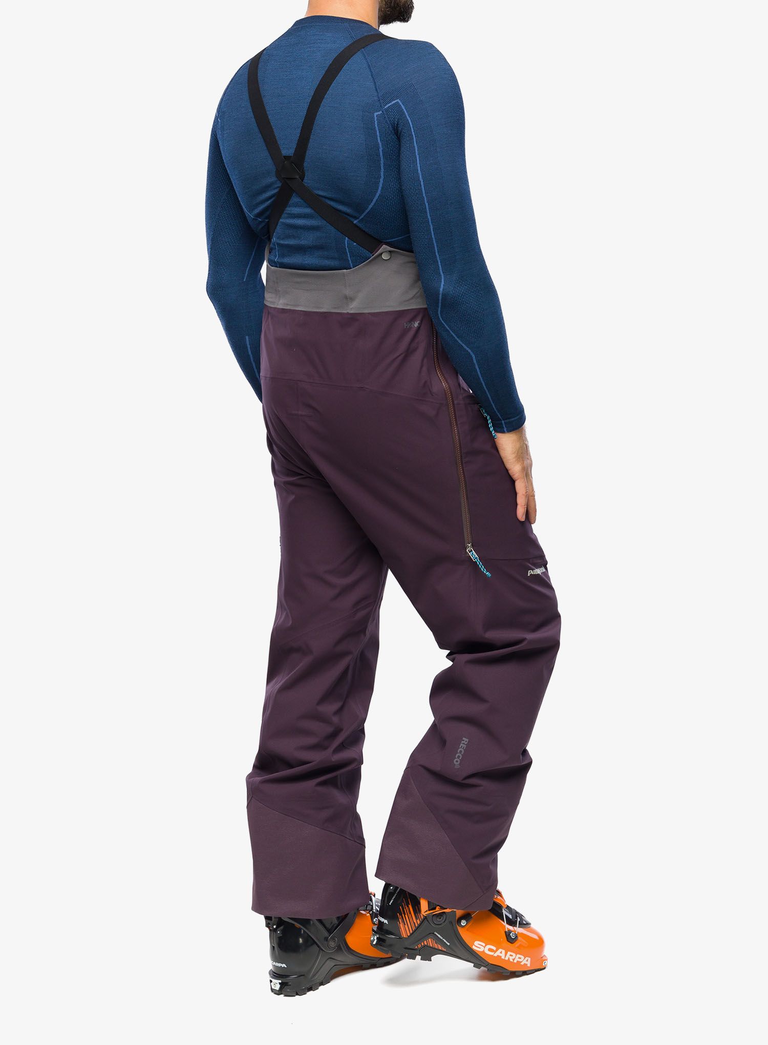 Hlače za turno skijanje Patagonia SnowDrifter Bibs - obsidian plum