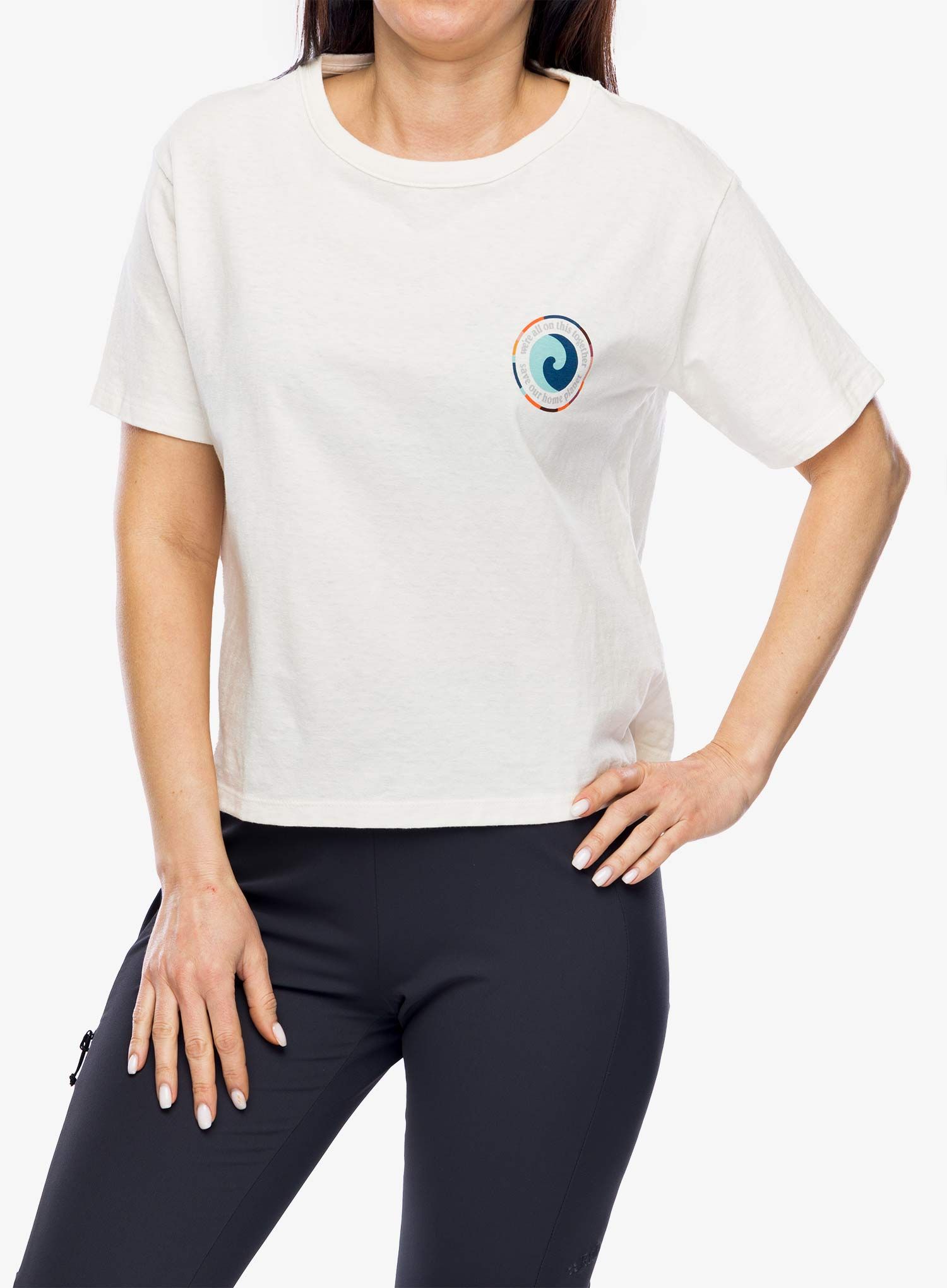 Ženska pamučna majica Patagonia Unity Fitz Easy Cut Responsibili-Tee - birch white