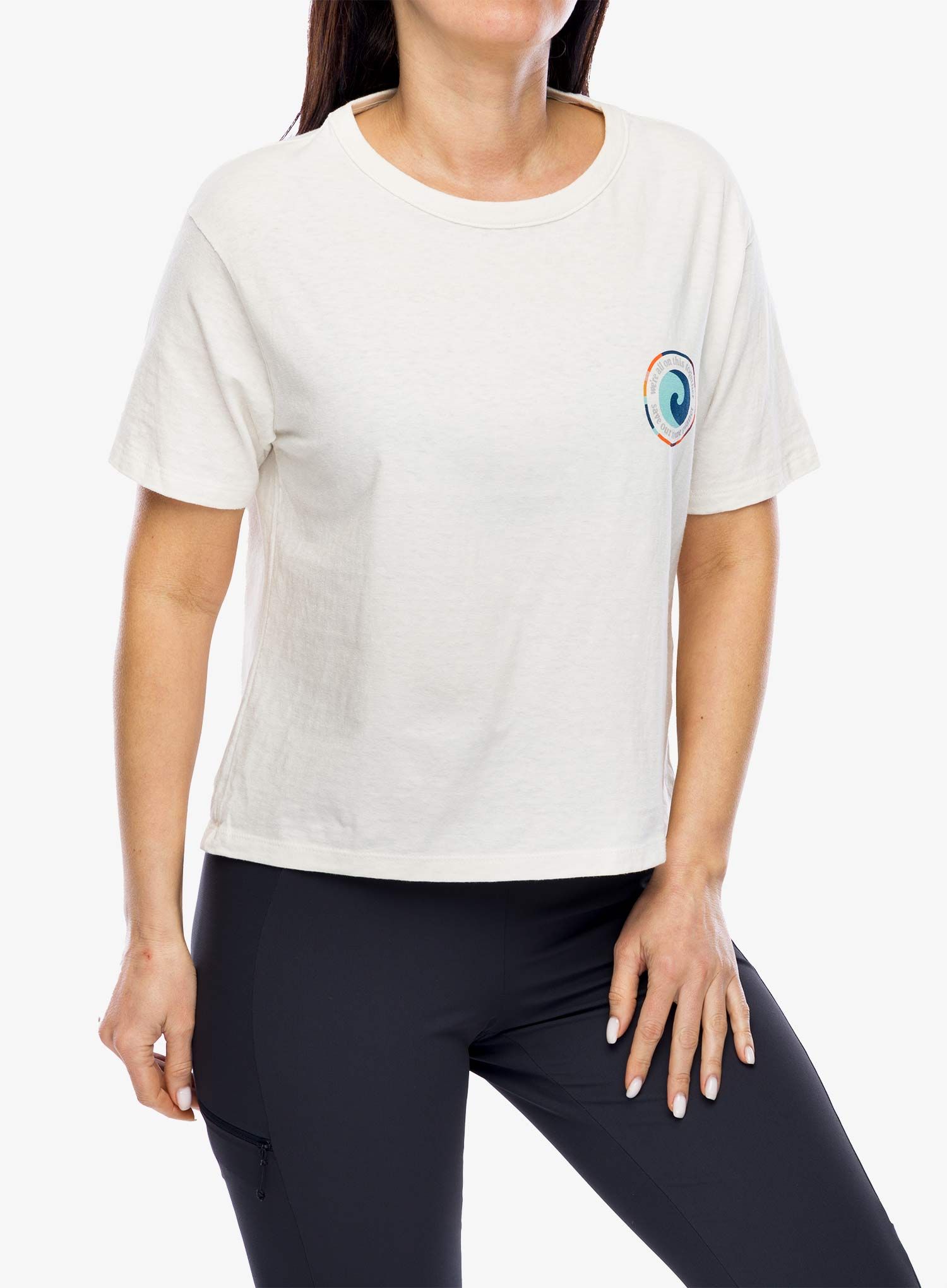 Ženska pamučna majica Patagonia Unity Fitz Easy Cut Responsibili-Tee - birch white