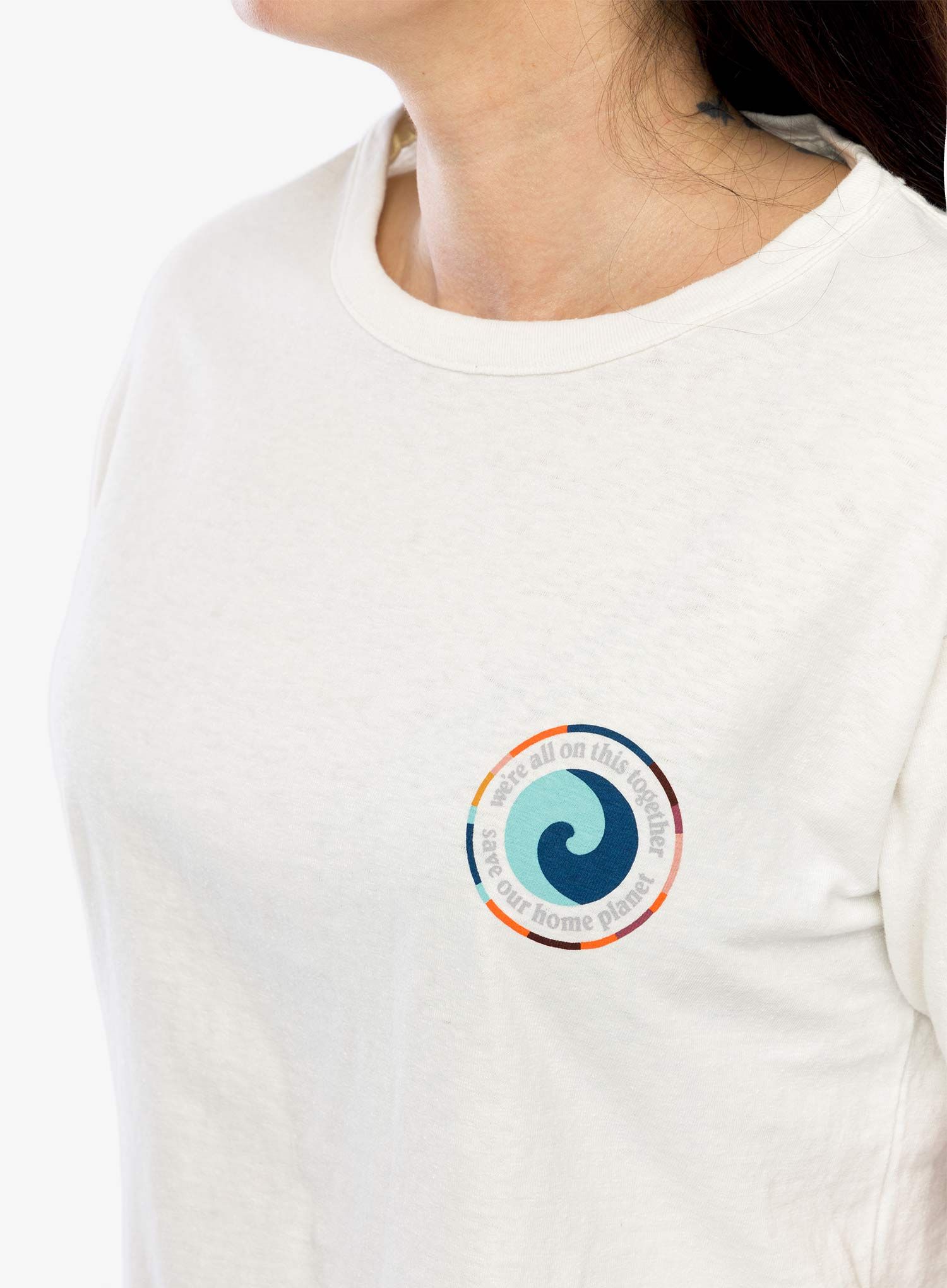 Ženska pamučna majica Patagonia Unity Fitz Easy Cut Responsibili-Tee - birch white