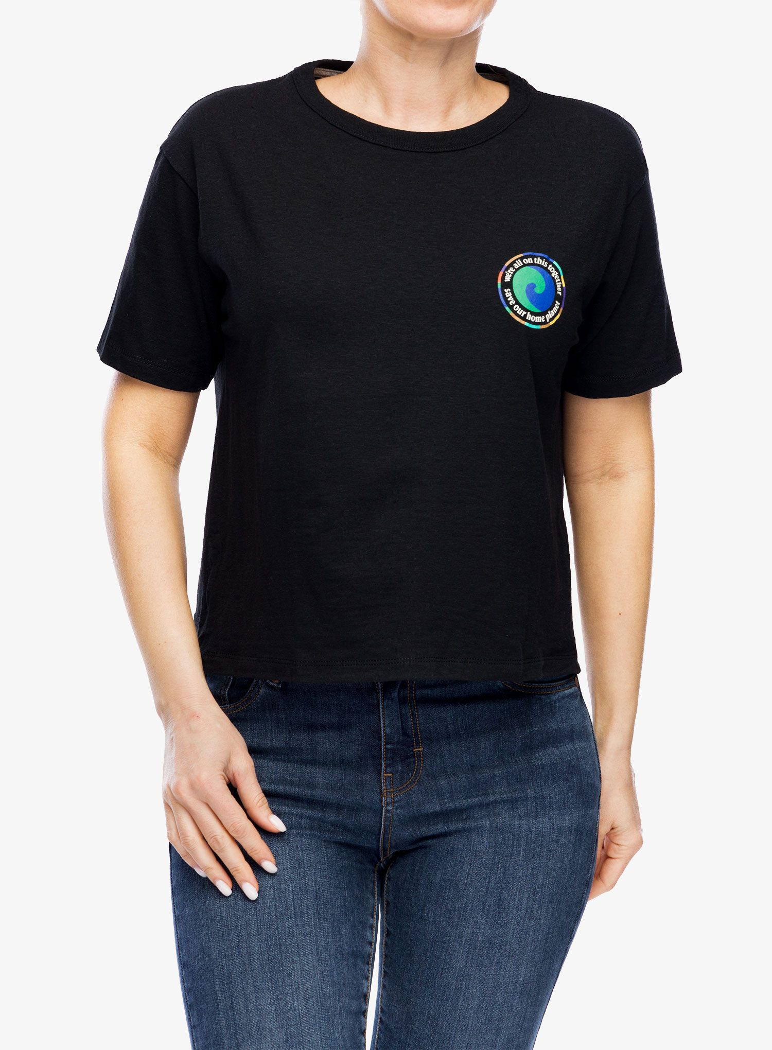 Ženska majica s tiskom Patagonia Unity Fitz Easy Cut Responsibili-Tee - ink black