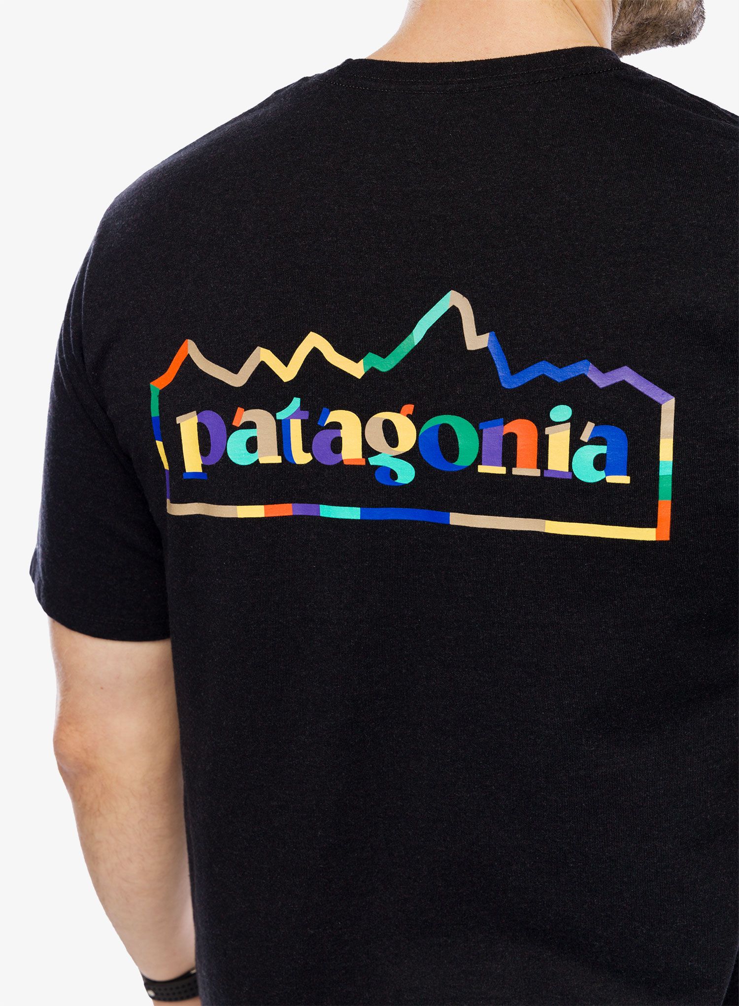 Majica s tiskom Patagonia Unity Fitz Responsibili-Tee - ink black