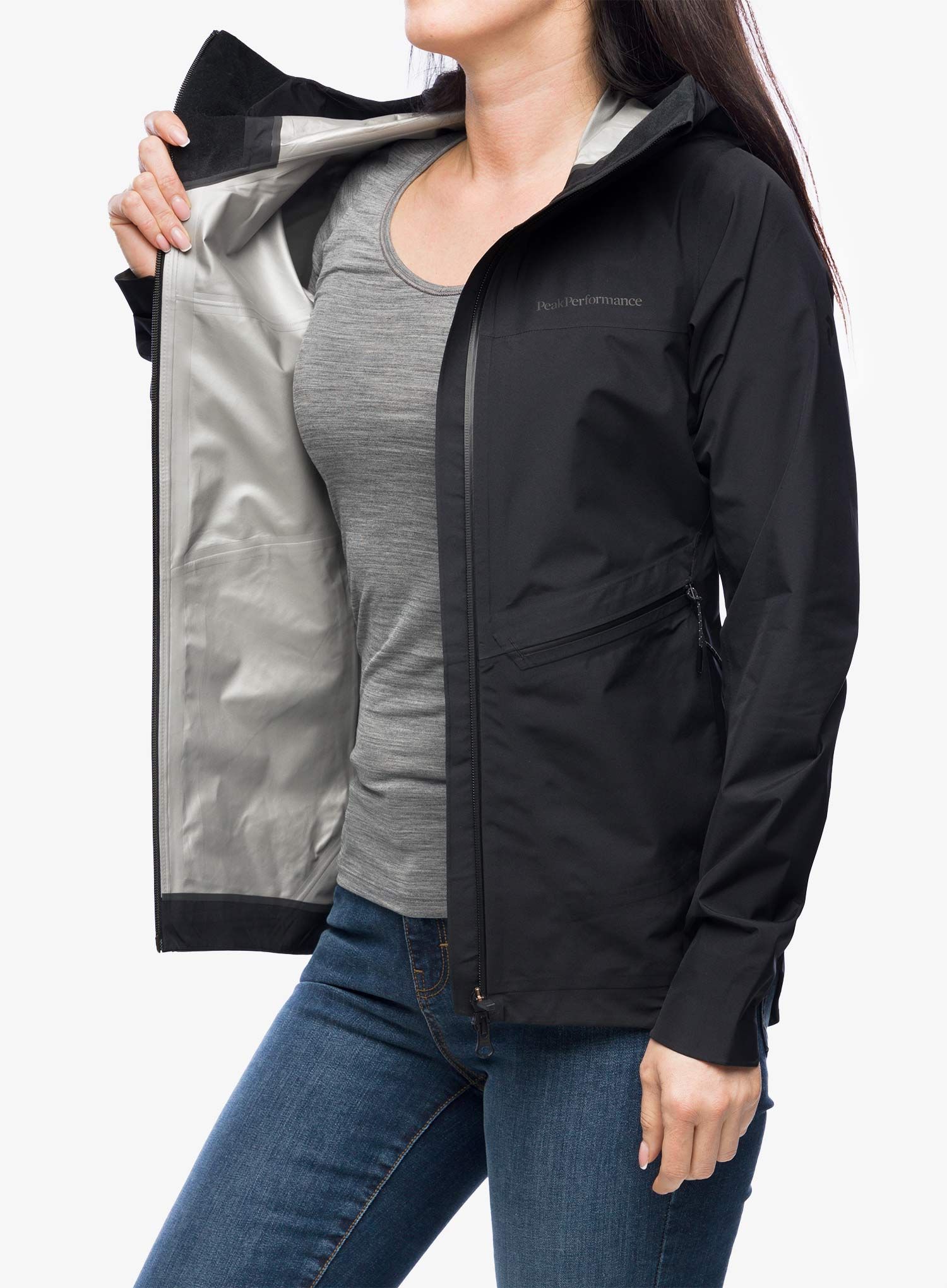 Ženska kišna jakna Peak Perfomance Commuter GORE-TEX Paclite Jacket - black