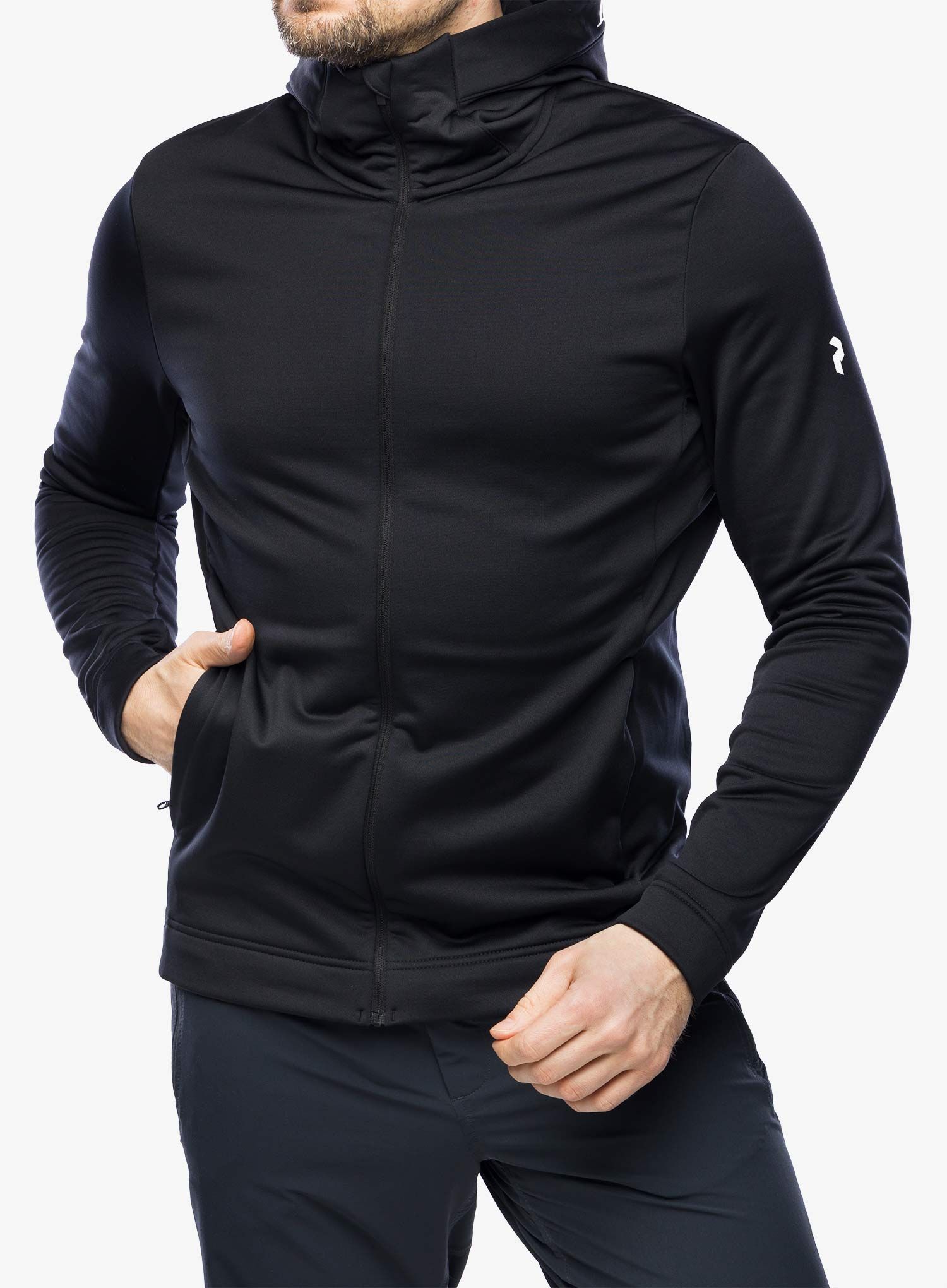 Majica s kapuljačom Peak Perfomance Rider Tech Zip Hood - black