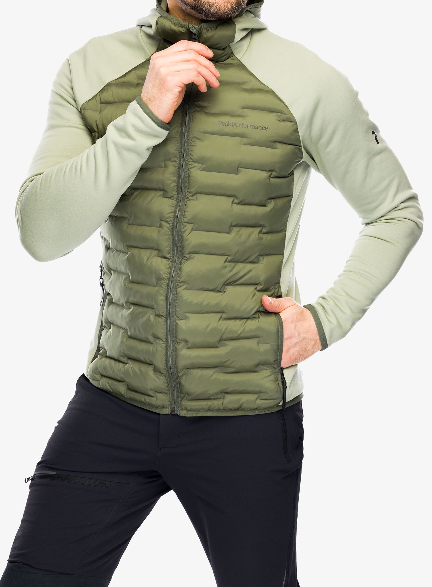 Jakna Peak Performance Argon Hybrid Hood - pine needle