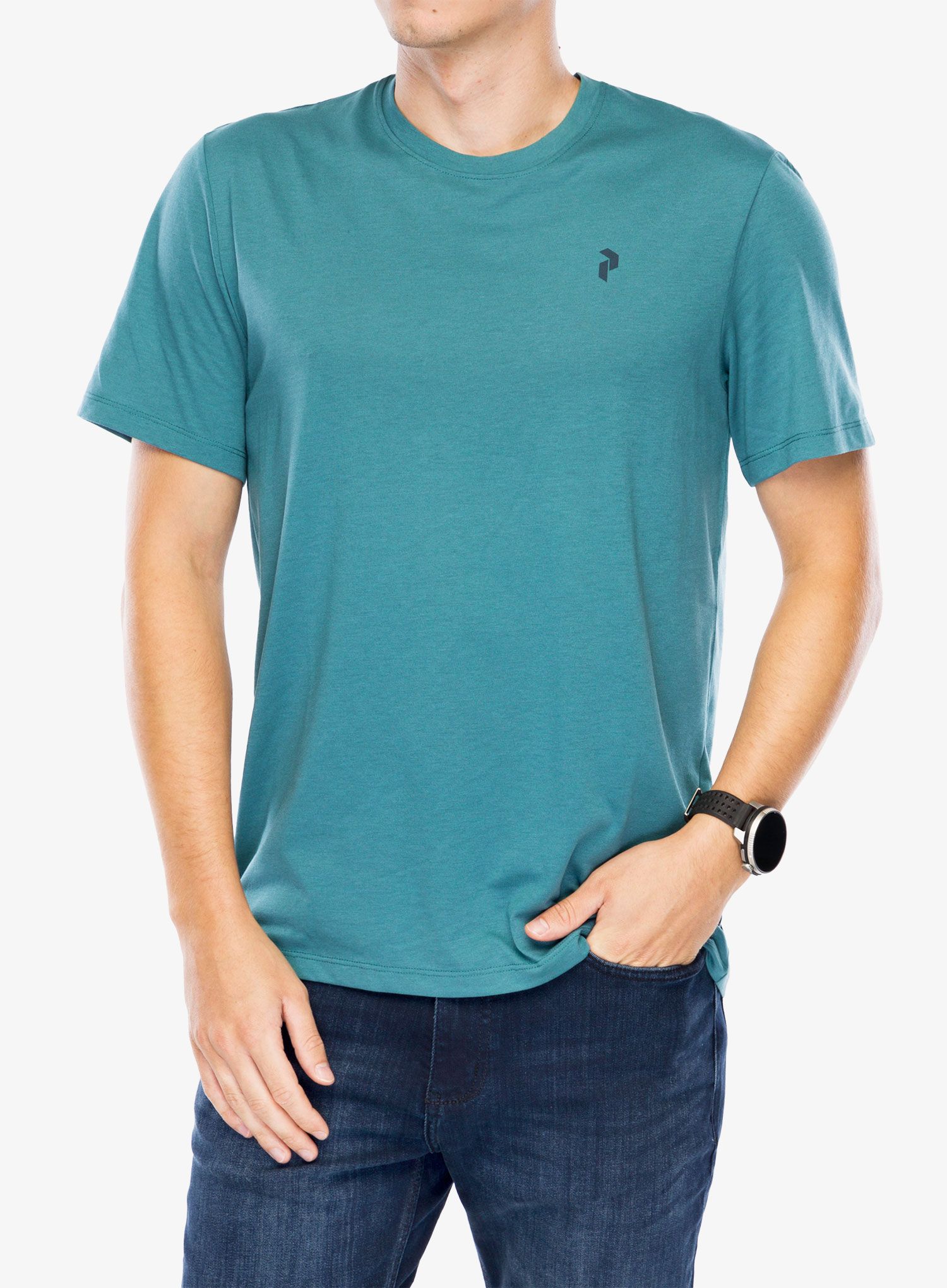 Majica s tiskom Peak Performance Explore Graphic Tee - hydro fresh