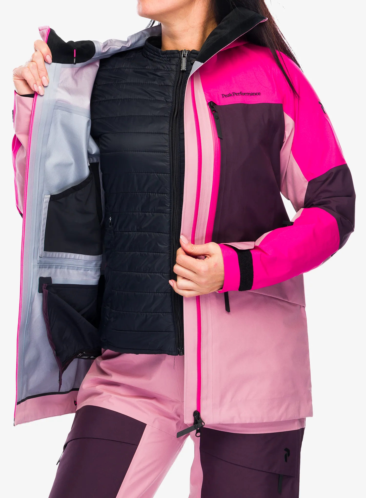 Ženska skijaška jakna Peak Performance Gravity GORE-TEX 3L Jacket - beetroot/purple/bitter root