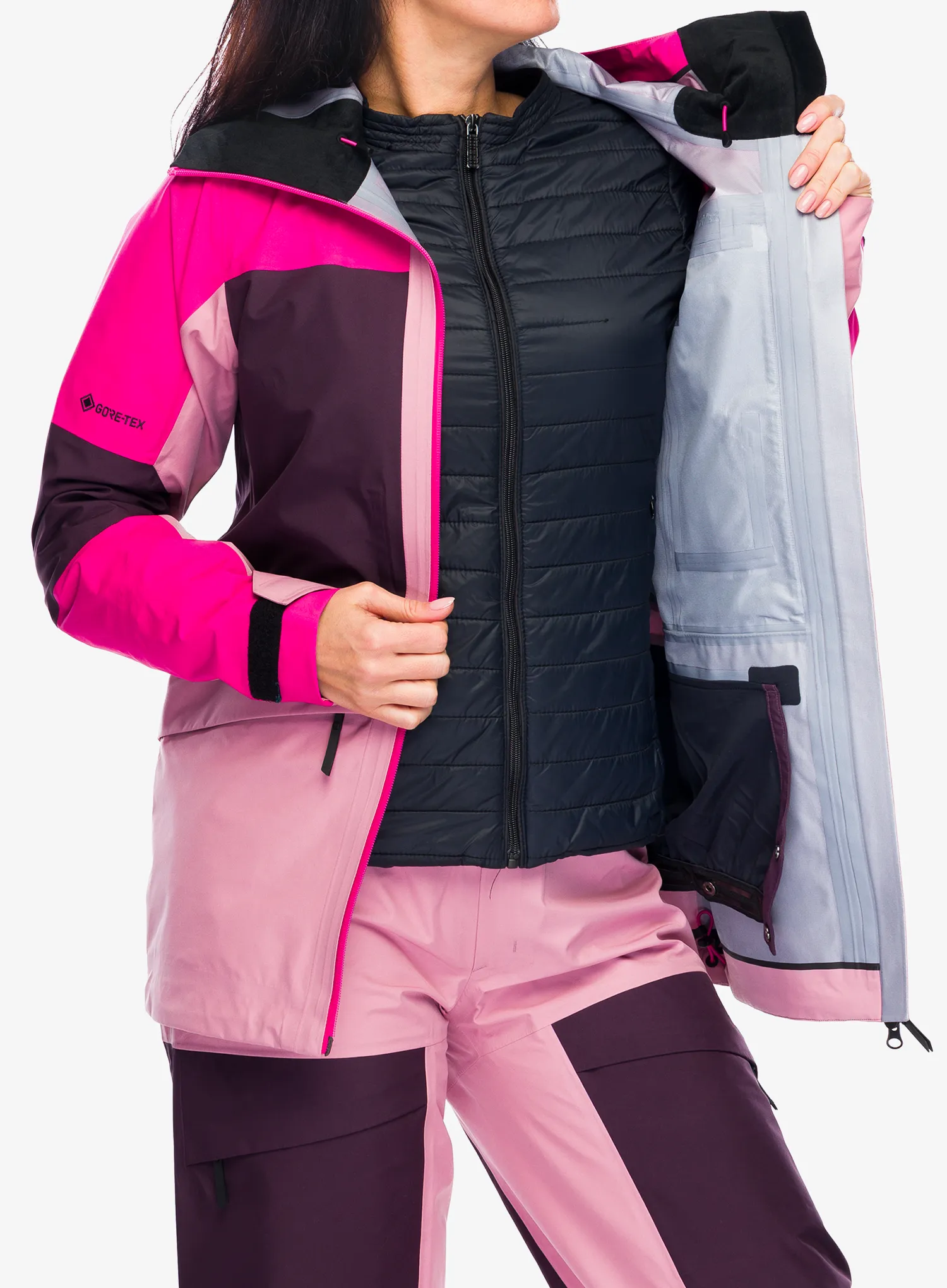 Ženska skijaška jakna Peak Performance Gravity GORE-TEX 3L Jacket - beetroot/purple/bitter root