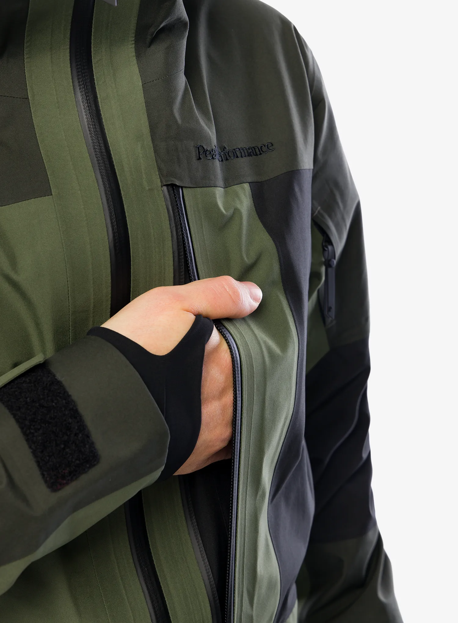 Skijaška jakna Peak Performance Gravity GORE-TEX 3L Jacket - olive extreme/black/pine