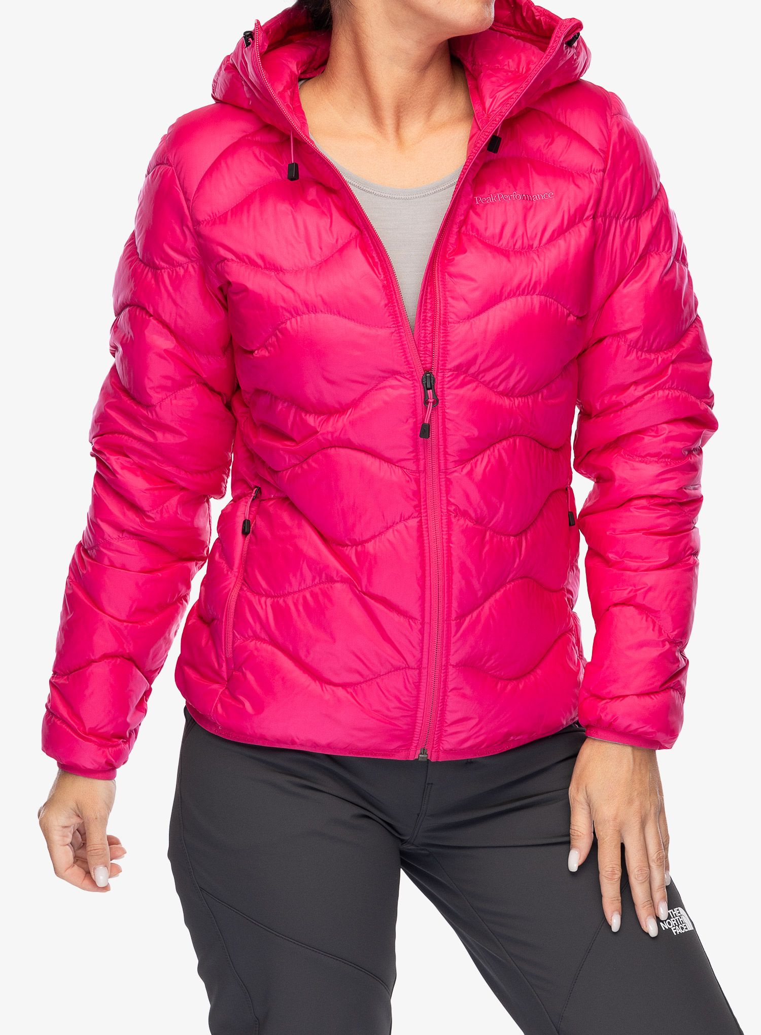 Ženska perjana jakna Peak Performance Helium Down Hood Jacket - beetroot purple