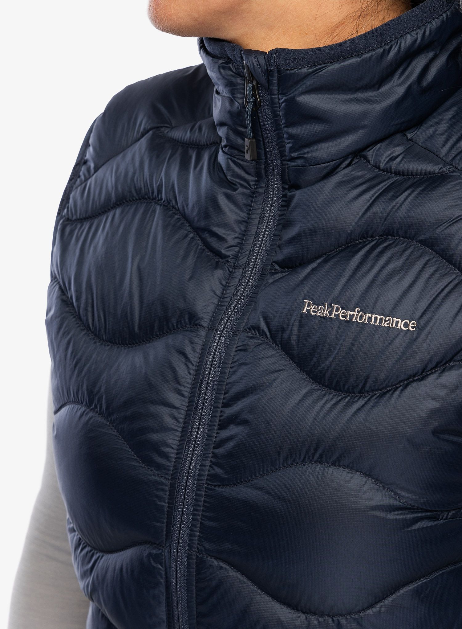 Ženski perjani prsluk Peak Performance Helium Down Vest - blue shadow/shadow