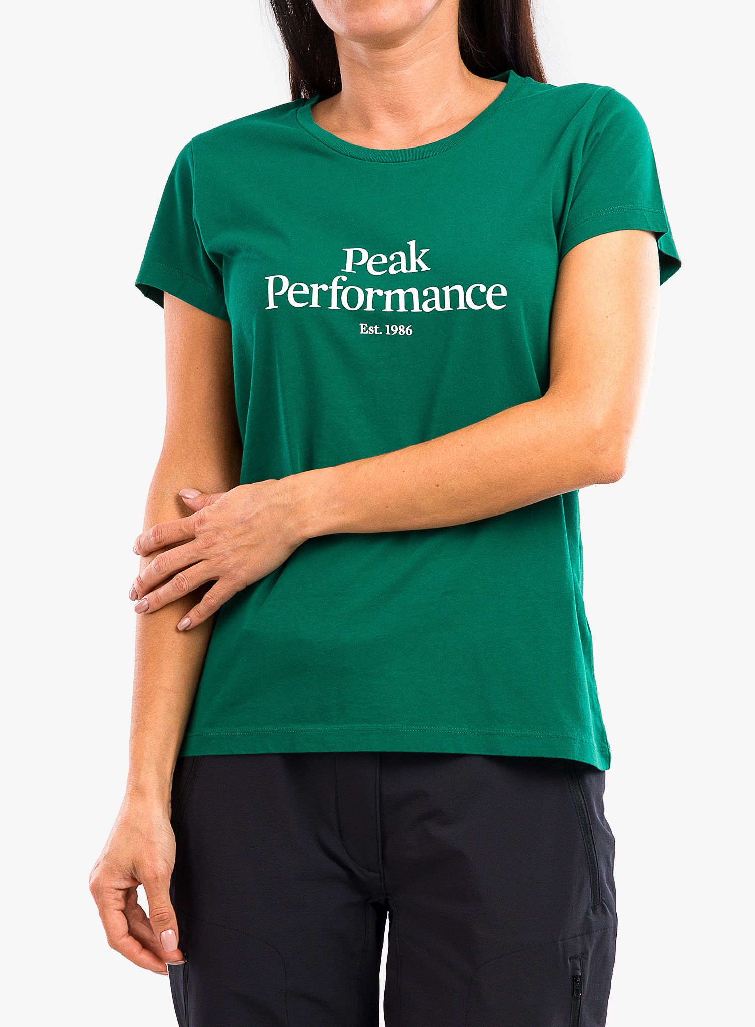 Ženska pamučna majica Peak Performance Original Tee - green ivy