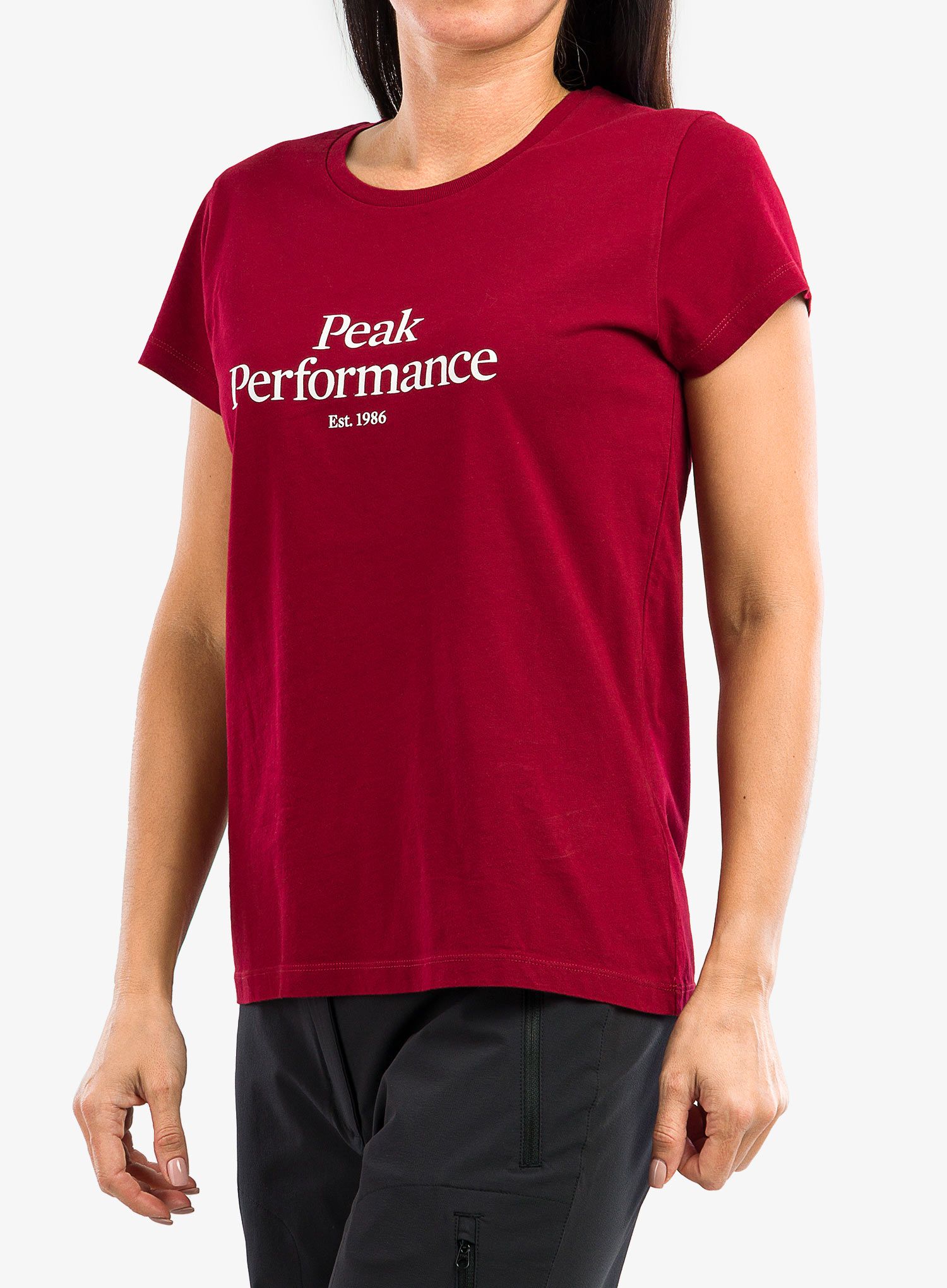 Ženska majica s tiskom Peak Performance Original Tee - rogue red
