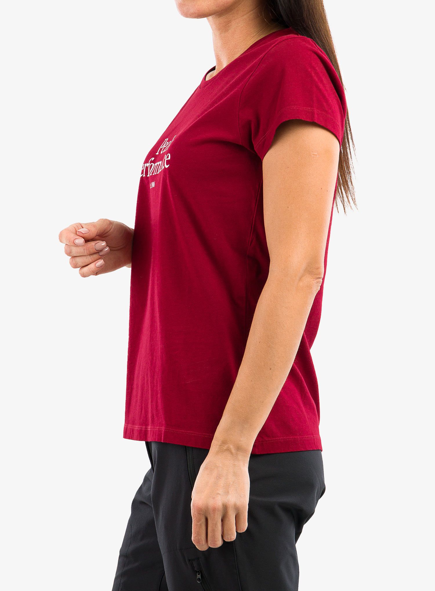 Ženska majica s tiskom Peak Performance Original Tee - rogue red