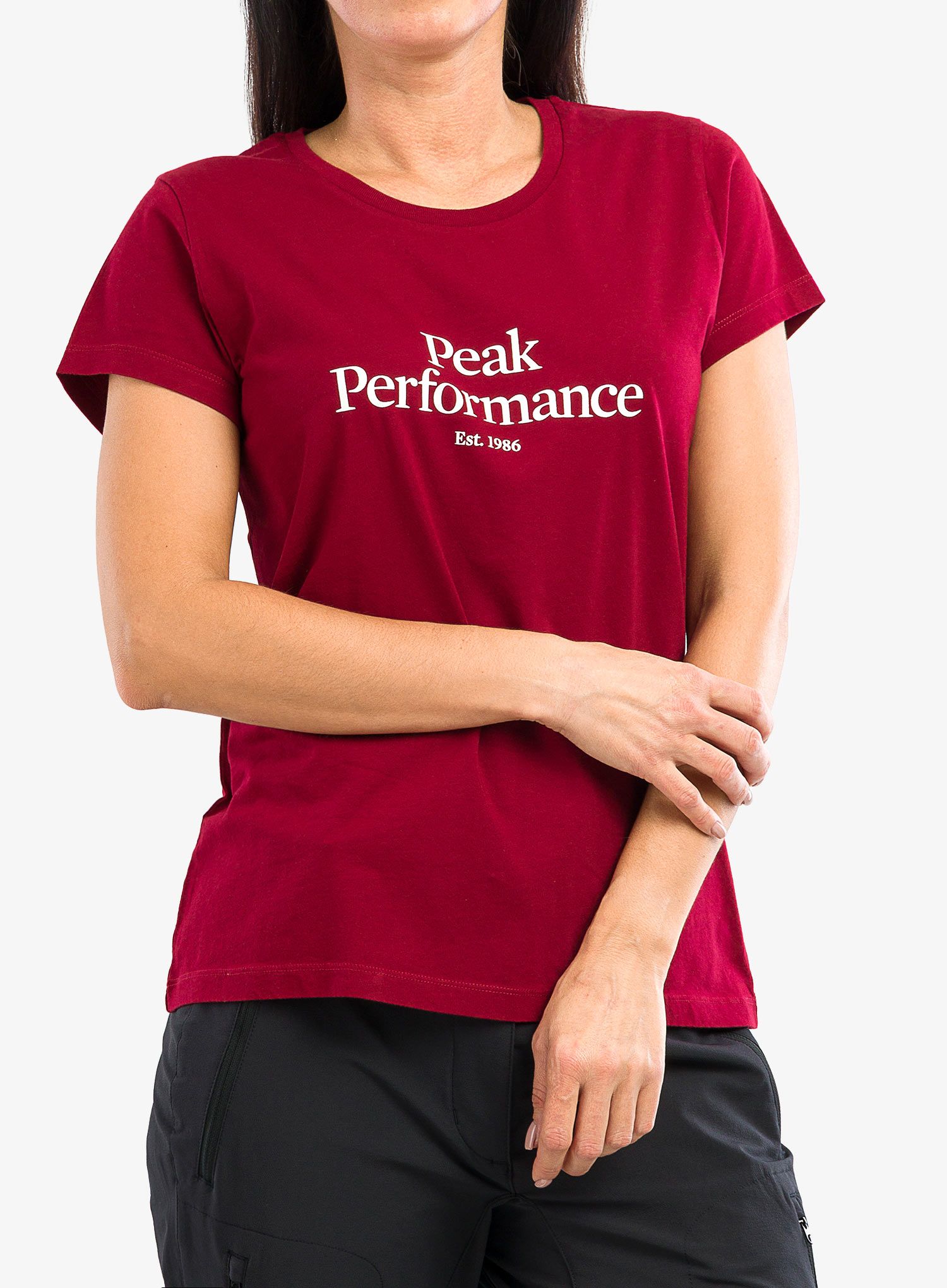 Ženska majica s tiskom Peak Performance Original Tee - rogue red