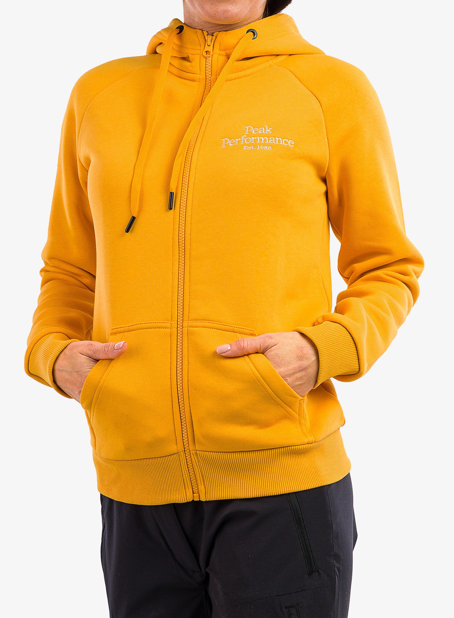 Dukserica s kapuljačom ženska Peak Performance Original Zip Hood - blaze tundra