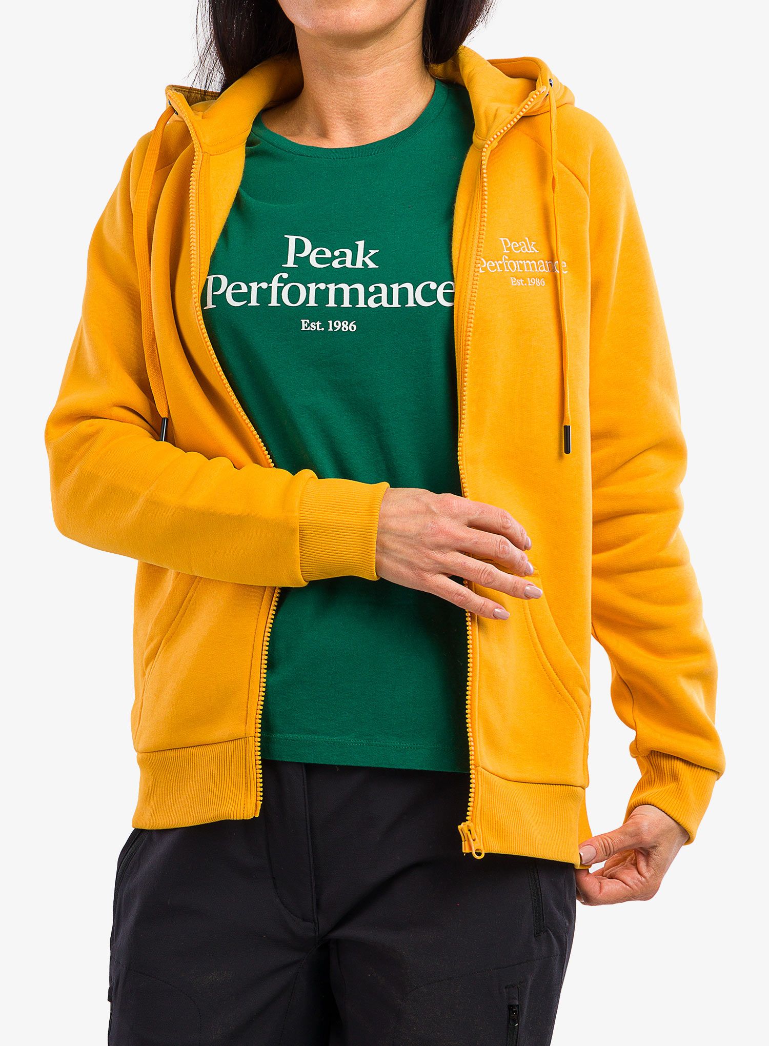 Dukserica s kapuljačom ženska Peak Performance Original Zip Hood - blaze tundra
