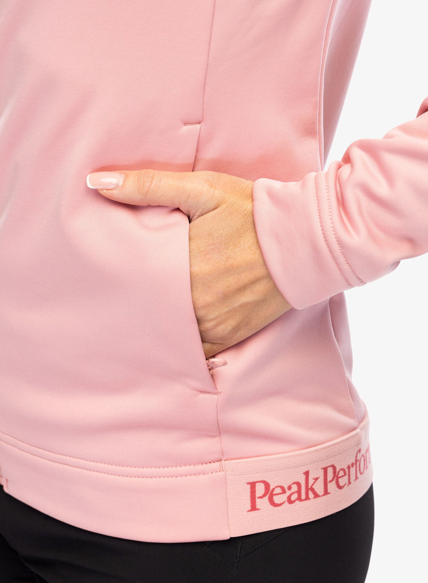 Ženska dukserica Peak Performance Rider Tech Zip Hood - warm blush