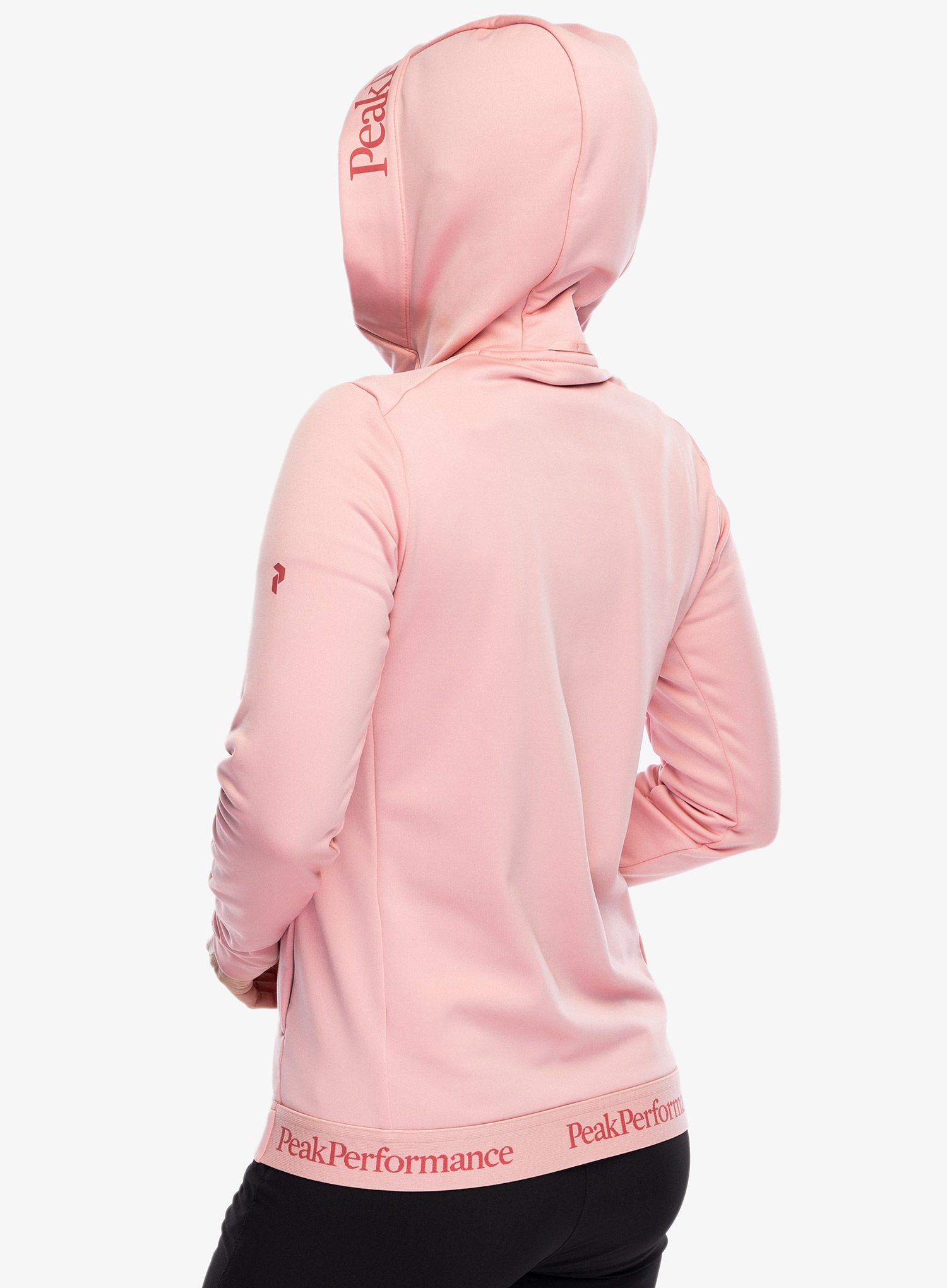Ženska dukserica Peak Performance Rider Tech Zip Hood - warm blush