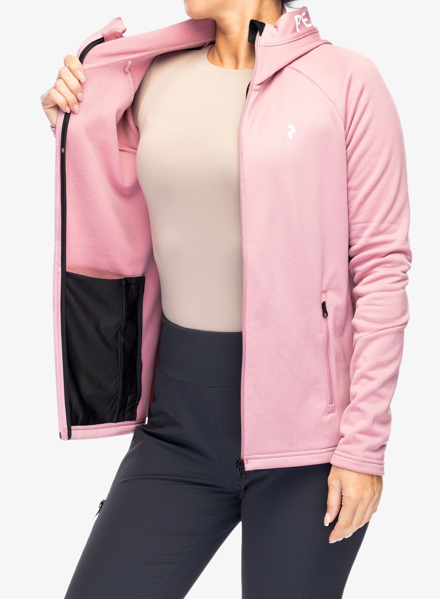 Dukserica s kapuljačom ženska Peak Performance Rider Zip Hood - bitter root