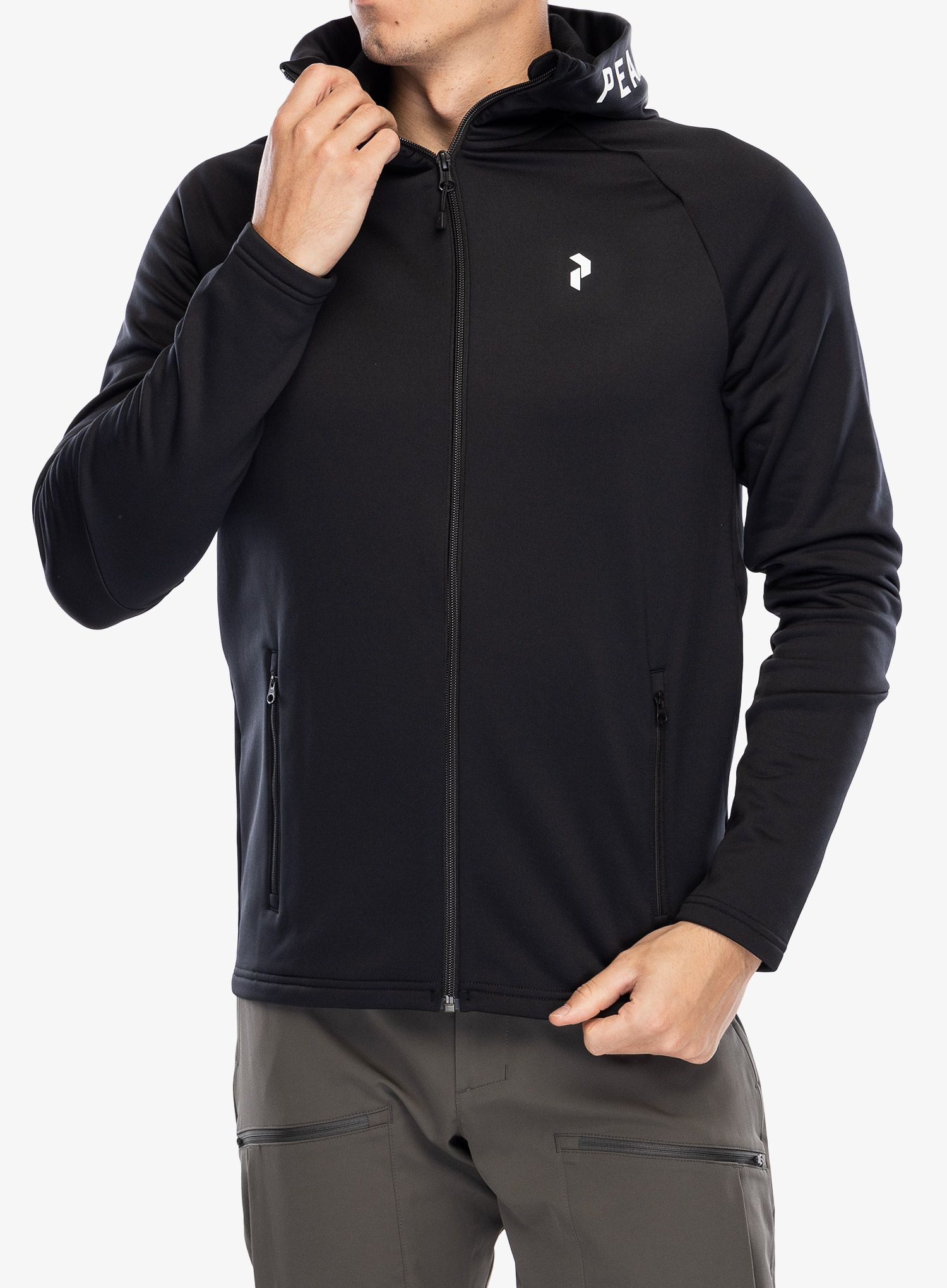 Dukserica od flisa Peak Performance Rider Zip Hood - black