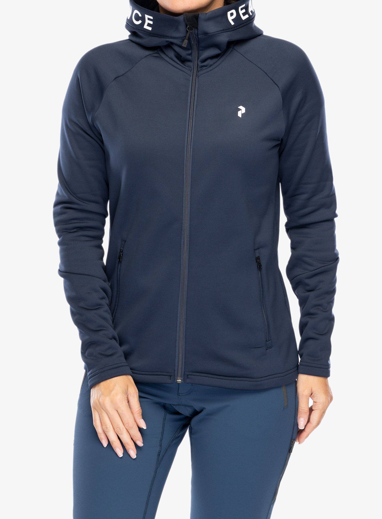 Ženska dukserica od flisa Peak Performance Rider Zip Hood - blue shadow/shadow