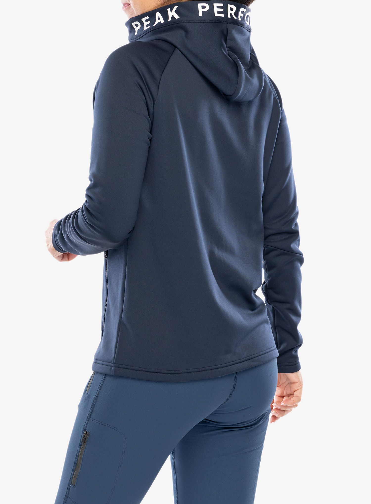 Ženska dukserica od flisa Peak Performance Rider Zip Hood - blue shadow/shadow