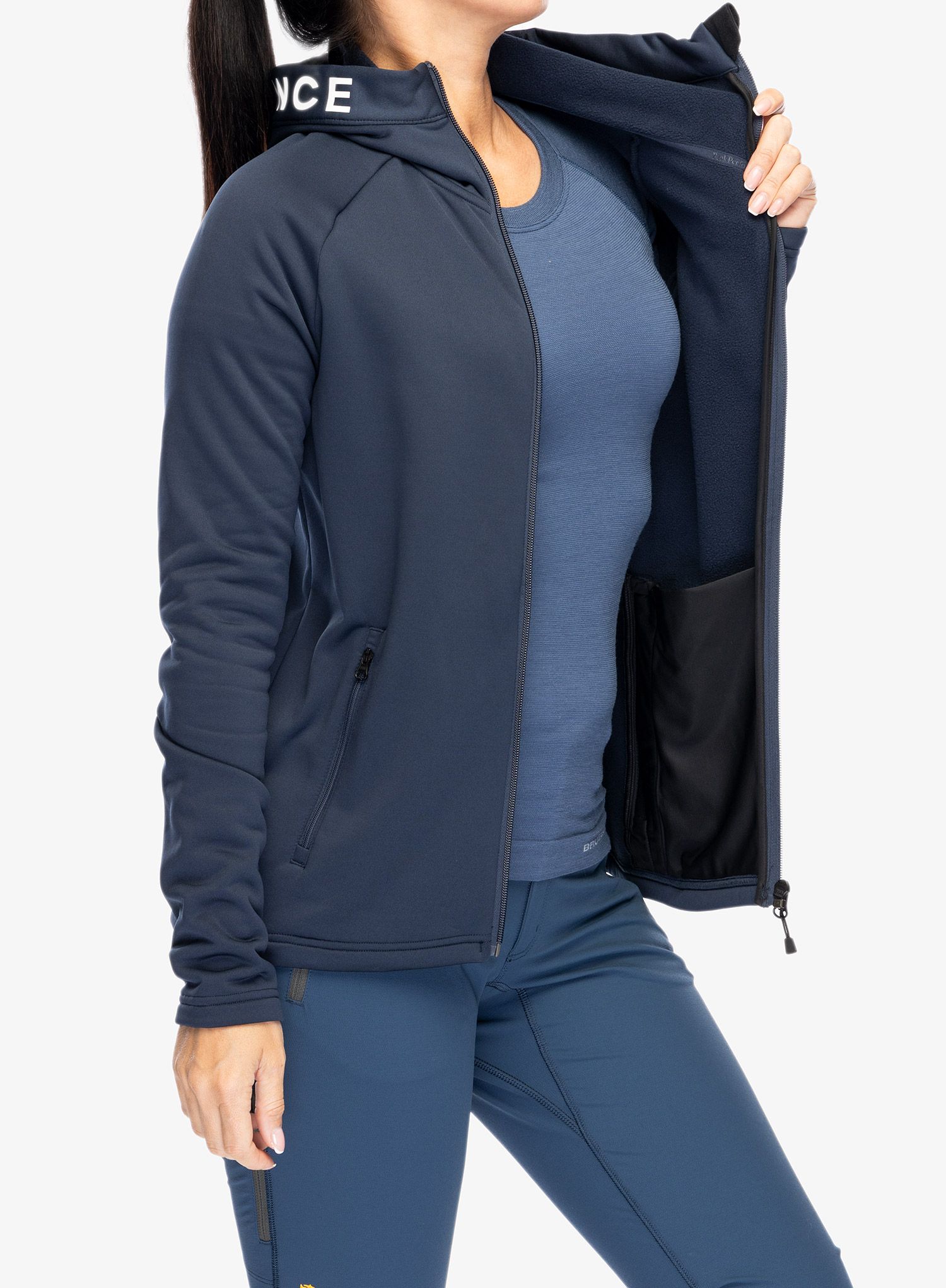 Ženska dukserica od flisa Peak Performance Rider Zip Hood - blue shadow/shadow