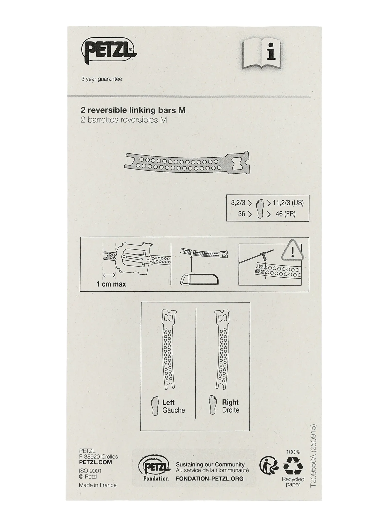 Vezne pločice za dereze Petzl M T20950