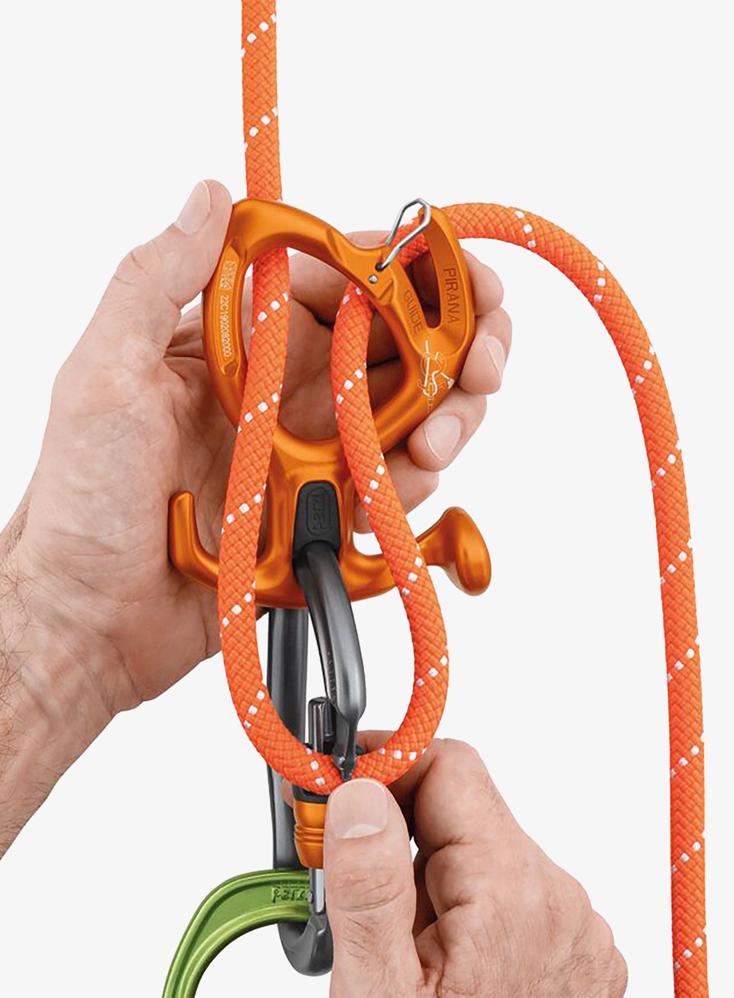 Spravica za spuštanje Petzl Pirana Guide - orange