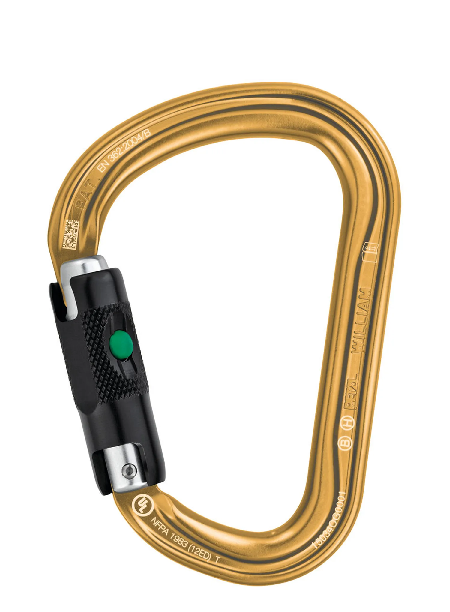 Karabiner za penjanje Petzl William Ball-Lock - gold