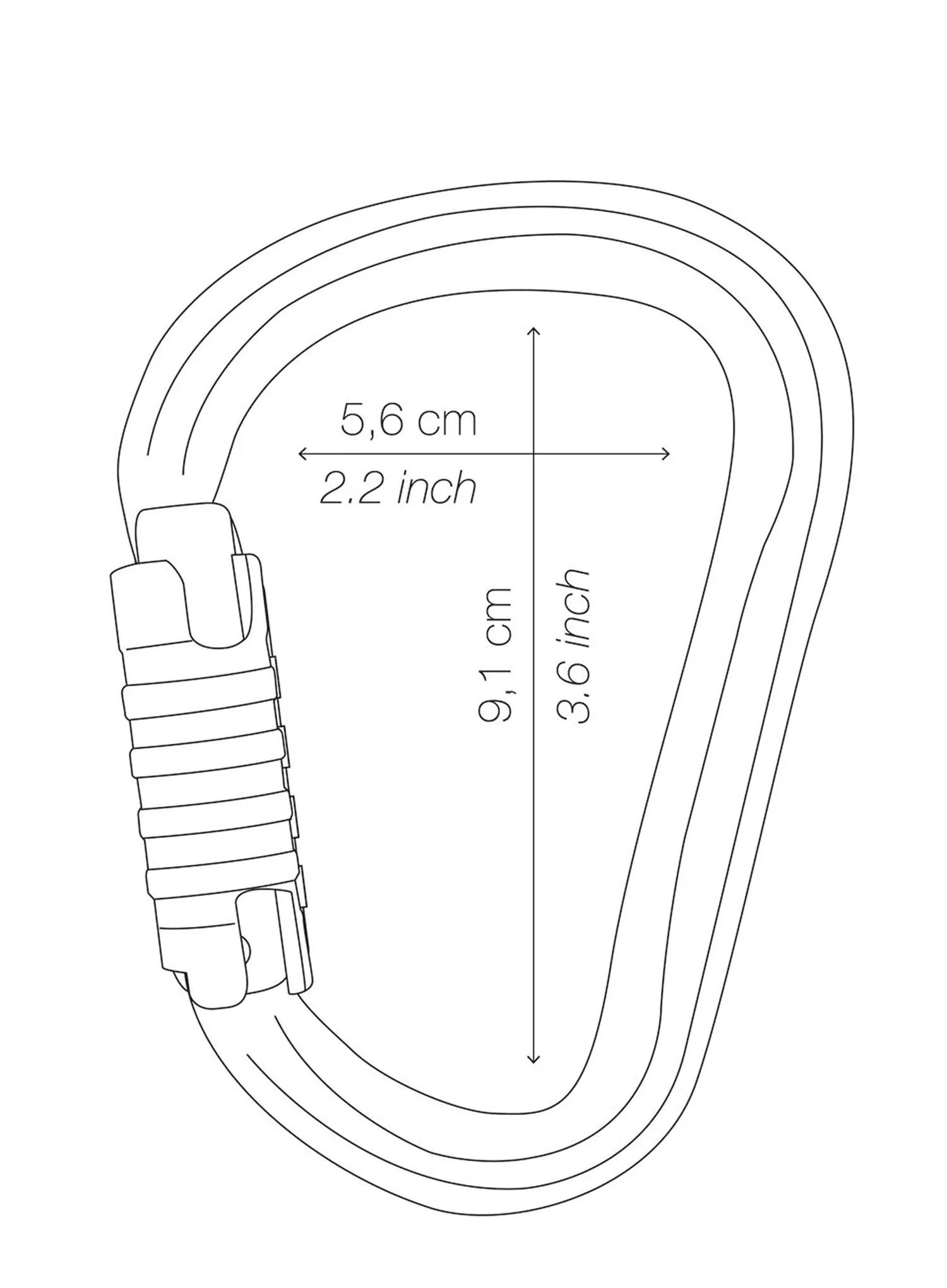 Karabiner za penjanje Petzl William Ball-Lock - gold