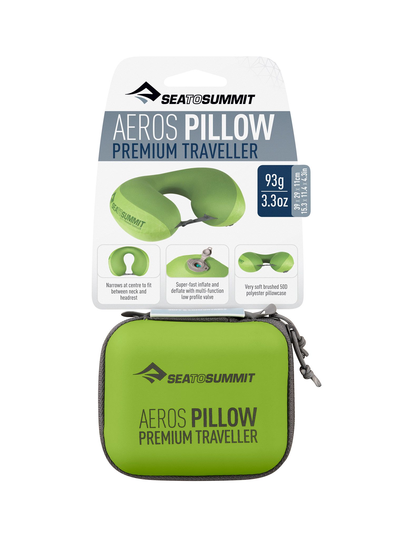 Putni jastuk Sea To Summit Aeros Premium Traveller  - lime