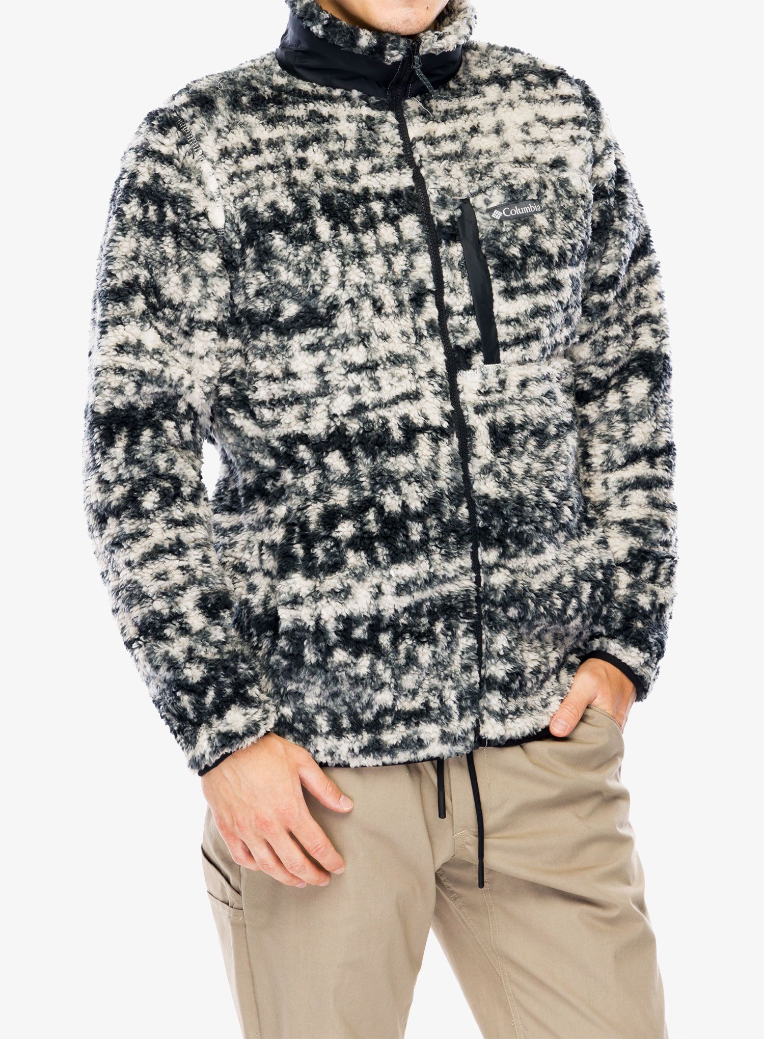 Jakna od flisa Columbia Winter Pass Printed Fleece II - dark stone stippled stripe